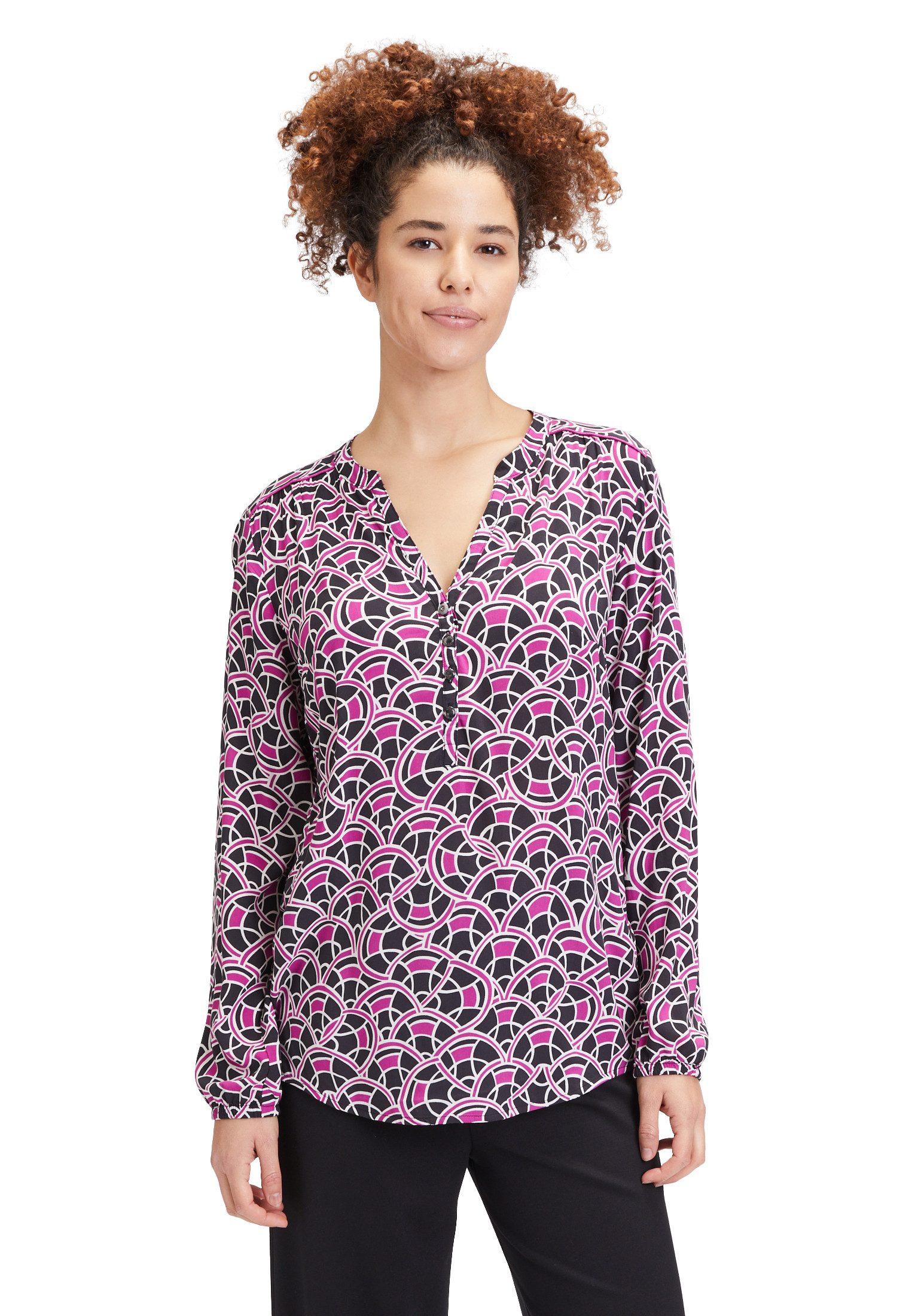 Cartoon Schlupfbluse Cartoon Casual-Bluse mit Muster