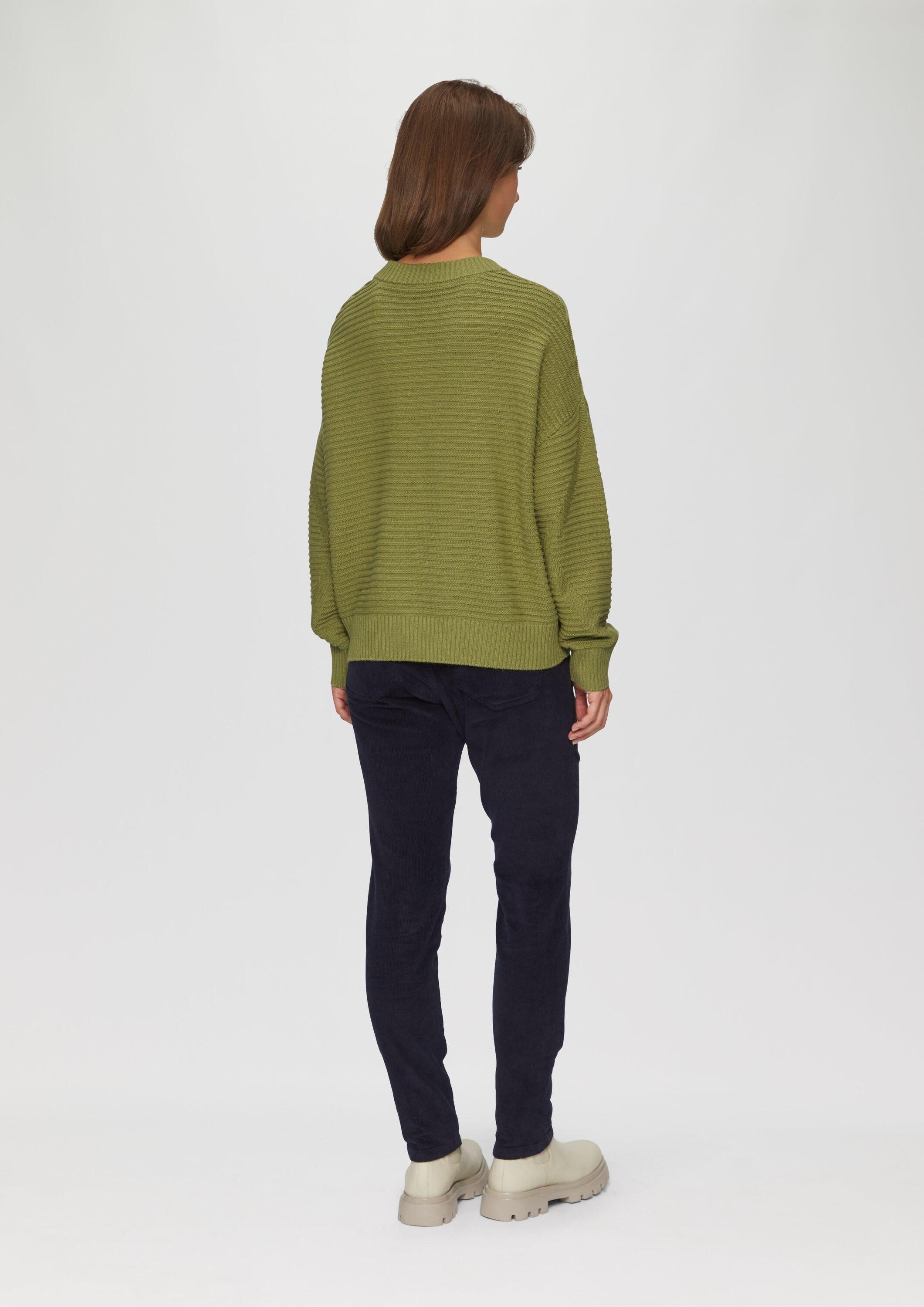 s.Oliver Longpullover Strickpullover Oversized Strickpullover mit Ottoman-Struktur