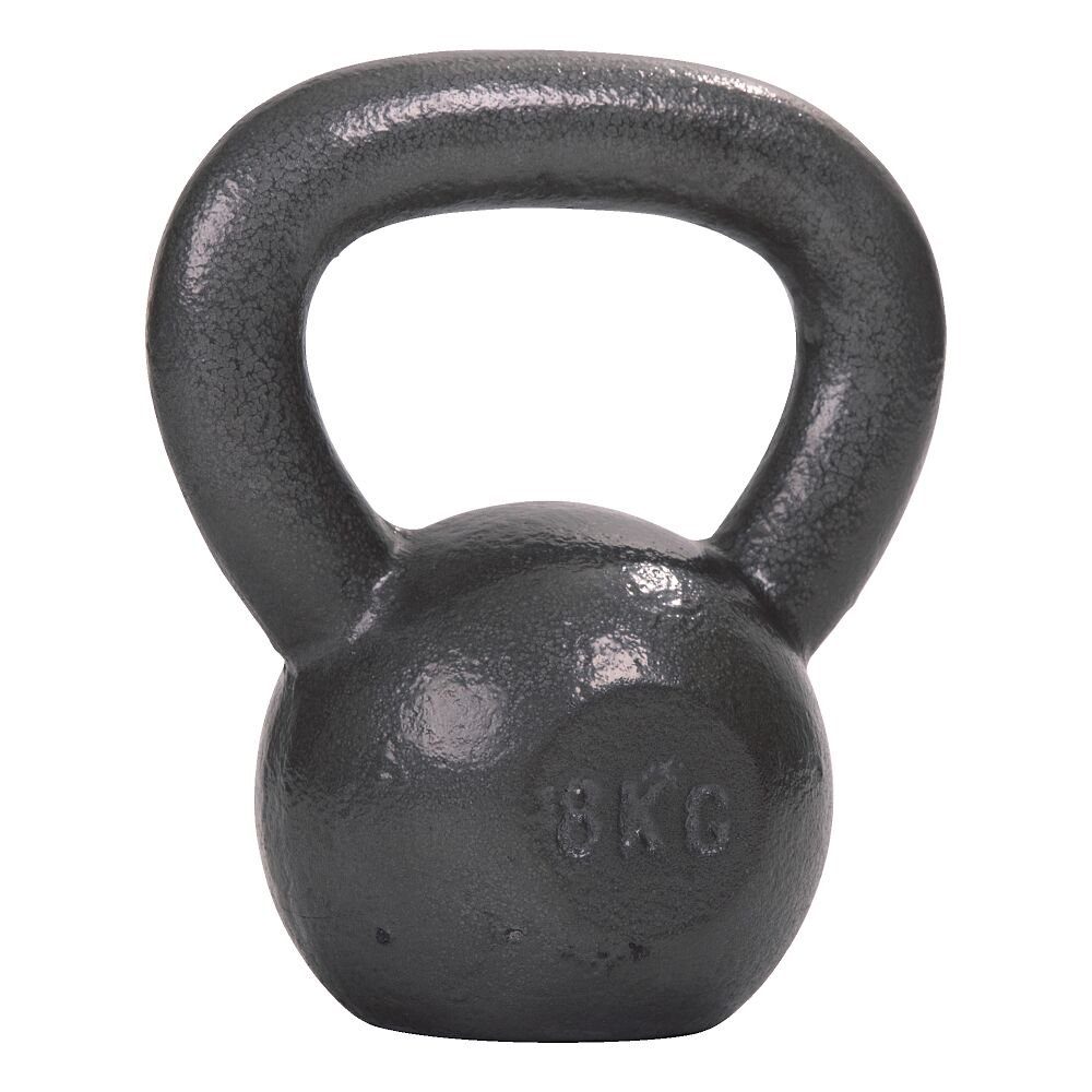 Sport-Thieme Kettlebell Kettlebell Hammerschlag, lackiert, 8 Grau, Griffe handliche, rutschfeste kg Besonders