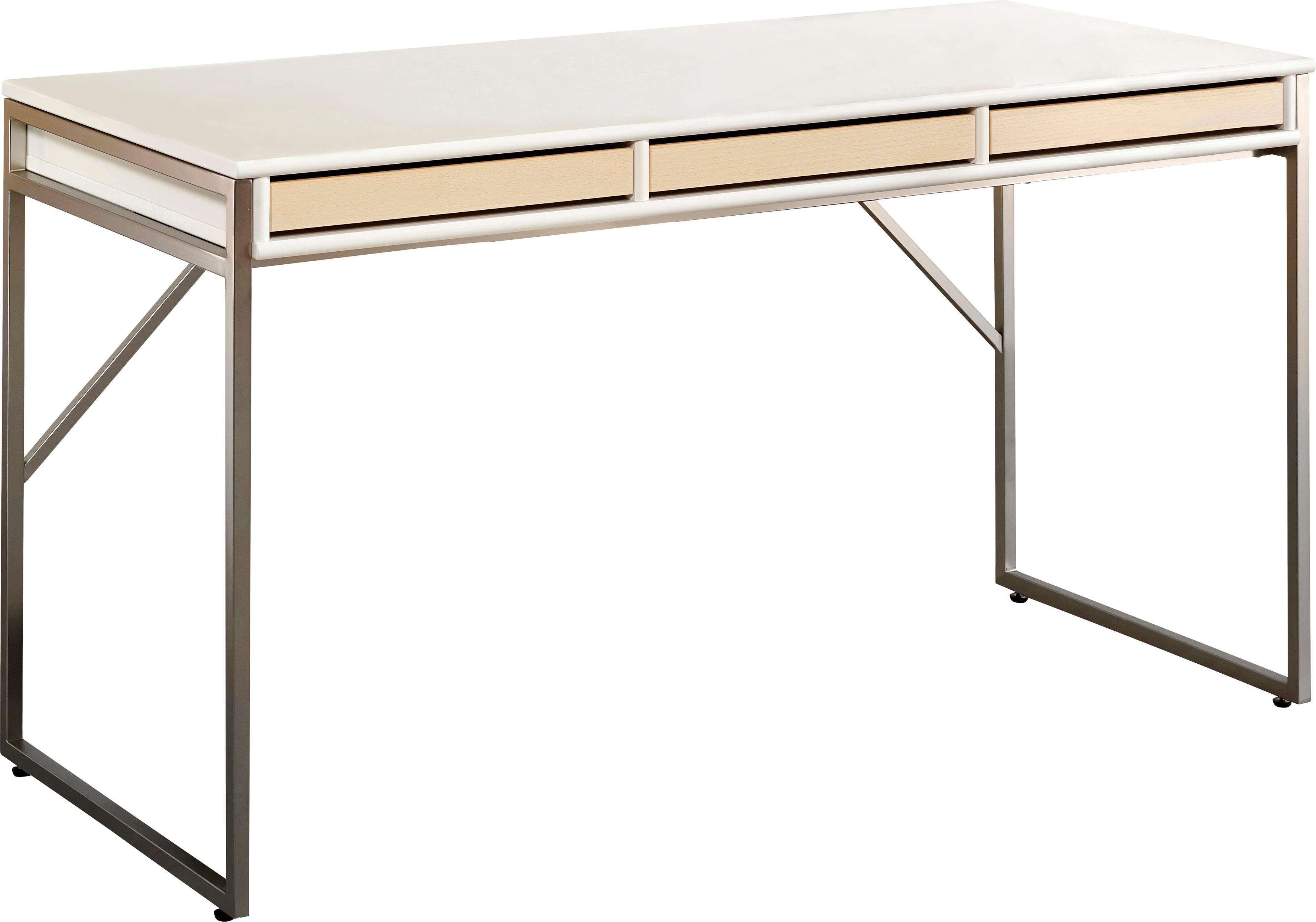 Arbeitstisch, Mistral Computertisch, Designmöbel Schreibtisch weiß Furniture cm, Tisch, mit Eiche 137,4 Hammel Bürotisch, pigmentiert Gestell, B: