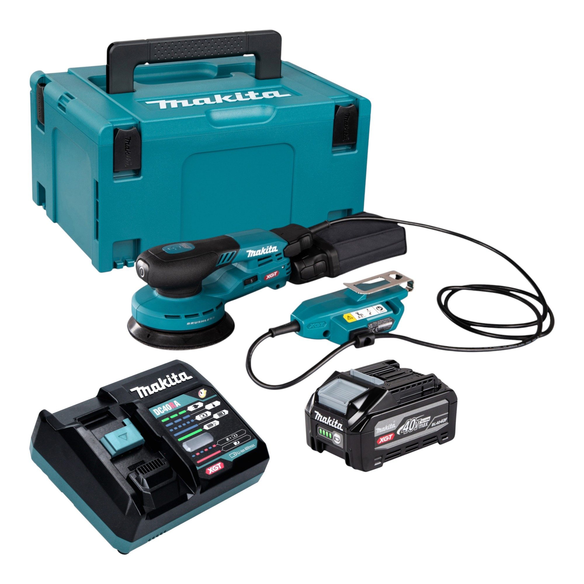 Makita Akku-Exzenterschleifer BO 001 CGU101 40 V max. 125 mm 5,0 mm Hub Brushless + 1x Akku 4,0 Ah