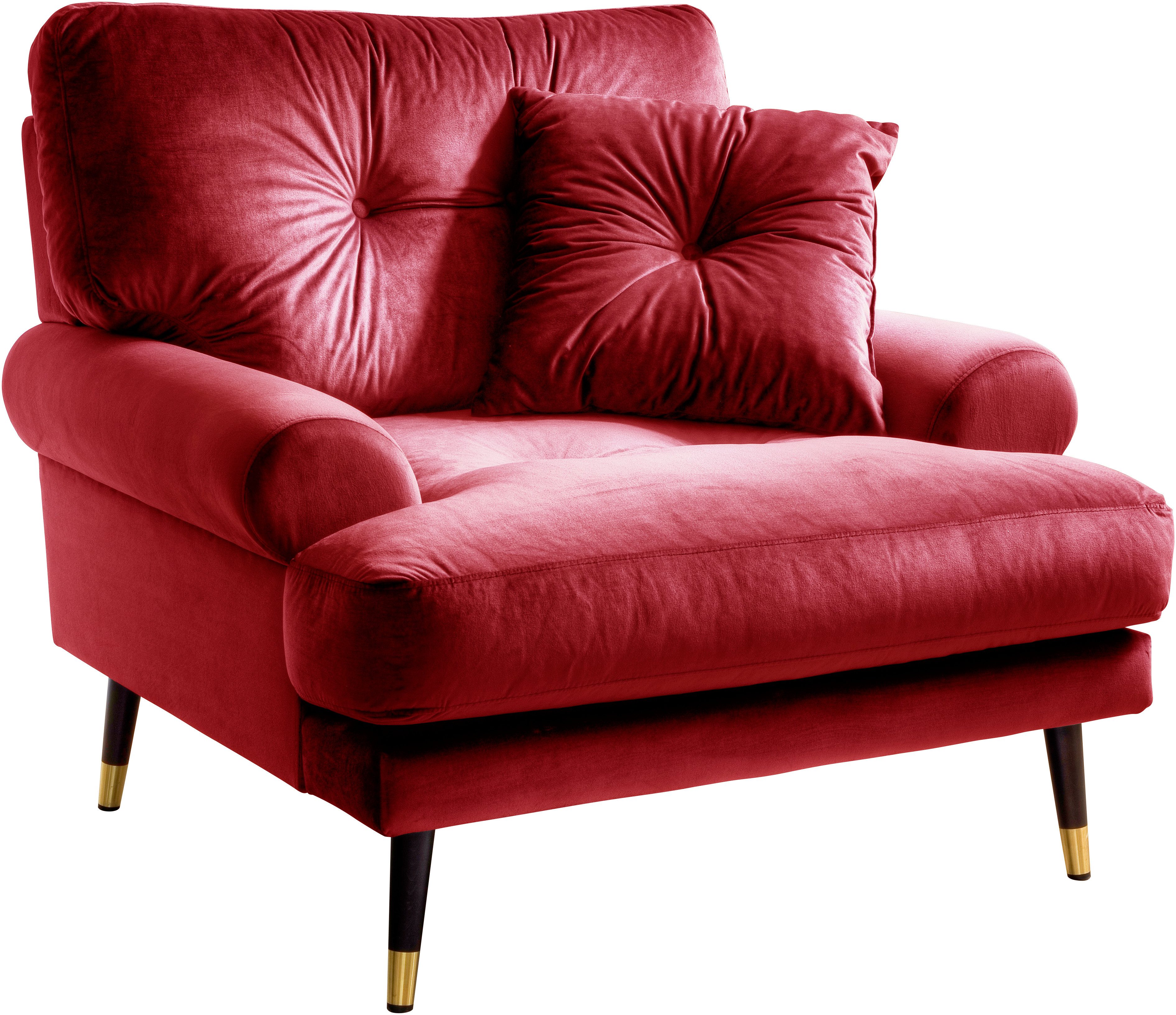 Trends by HG Loungesessel TOKIO, in Microfaser mit hochwertigem Holz/Metallfuß