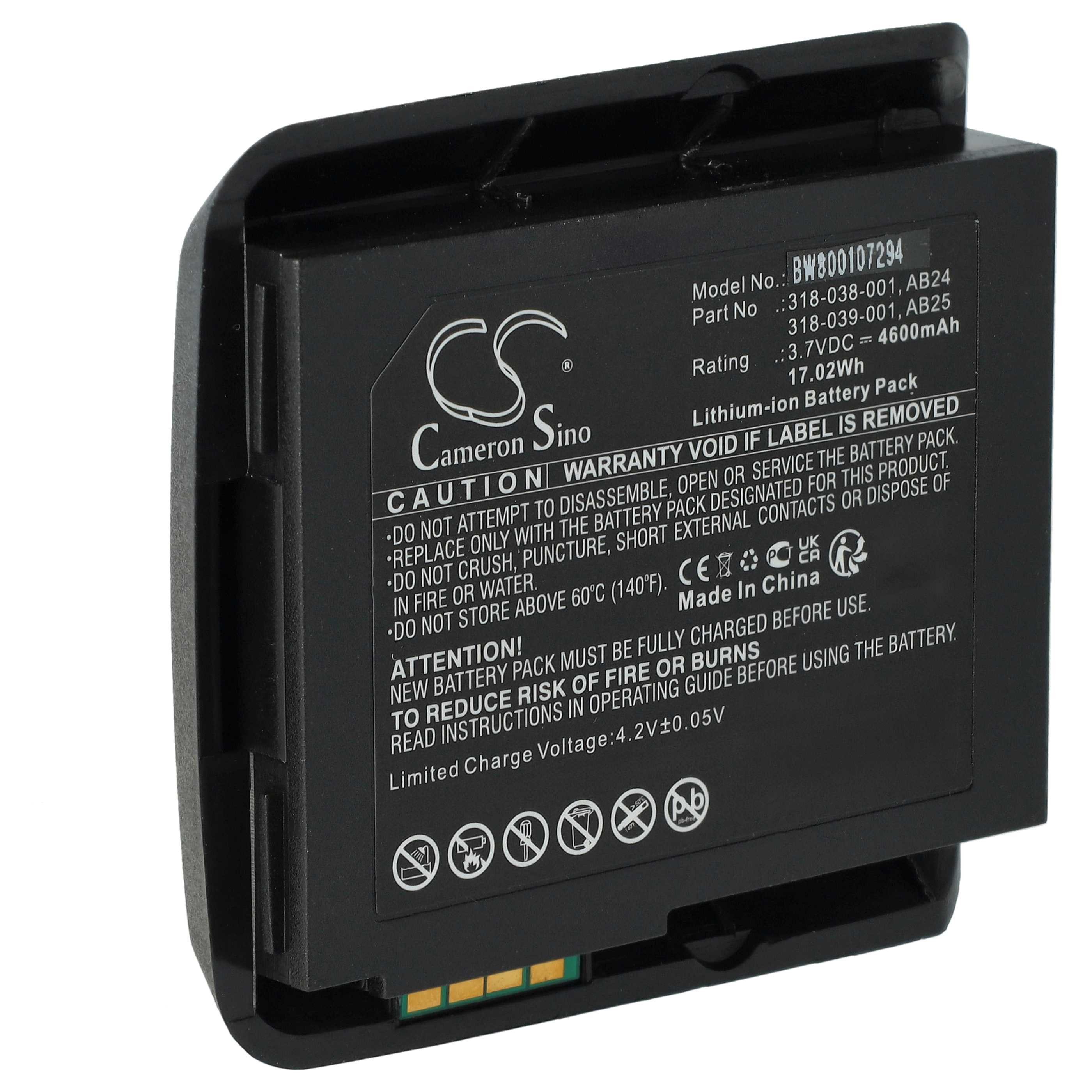 vhbw Akku Ersatz für Intermec 1015AB02, AB24, 318-039-001, 318-038-001, Akku Akku Li-Ion 4600 mAh (3,7 V, 1 St), Leistungsfähiger Austausch-Akku für POS-Gerät, Wiederaufladbar, Jede