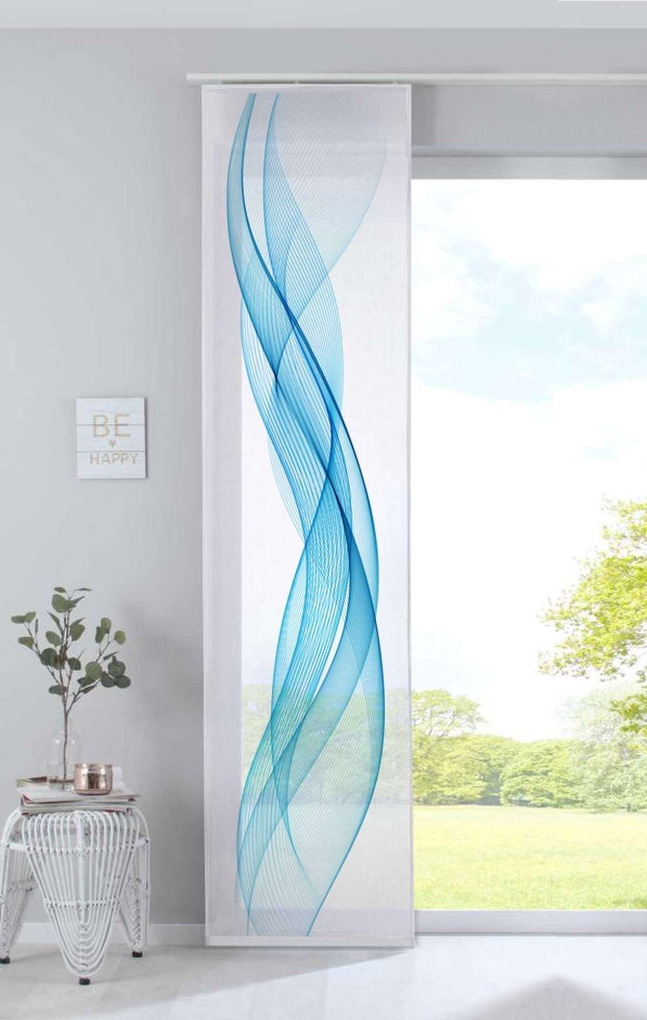 Gardinenbox Schiebegardine (1 St), Klettband, transparent, Voile, Flächenvorhang »Izmir« Voile Halbtransparent Paneelwagen Beschwerungss