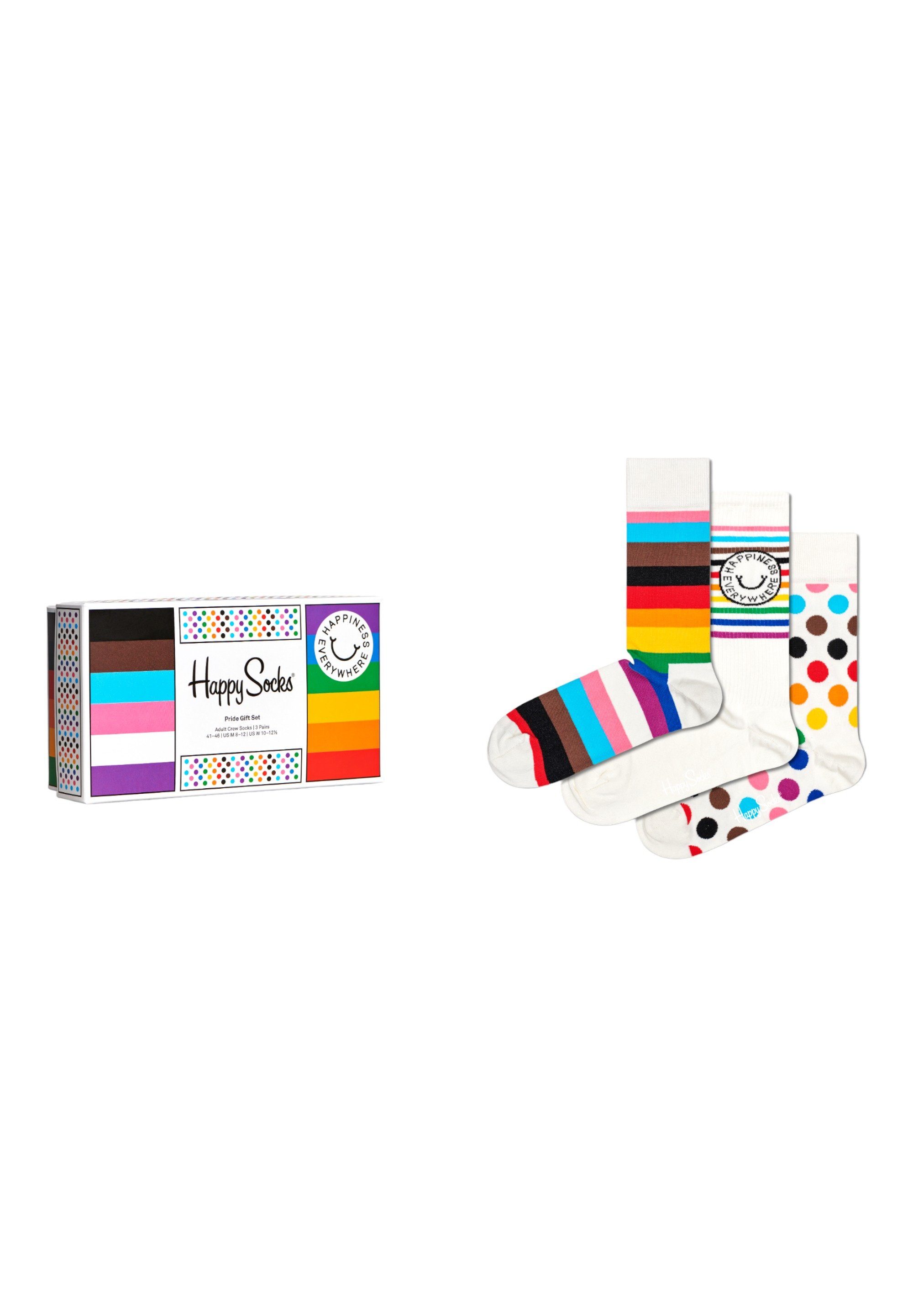 2 Gift Pride Socks Socks Set Basicsocken Baumwolle Pride gekämmte 3-Pack Happy