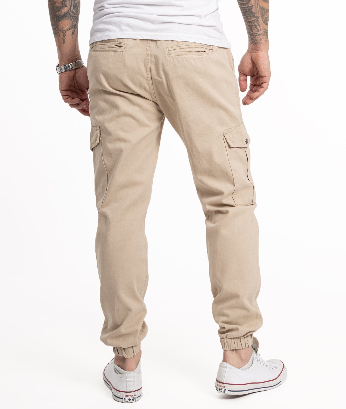 Herren Rock Cargohose Creek RC-2356 Caroghose Beige Taschen mit