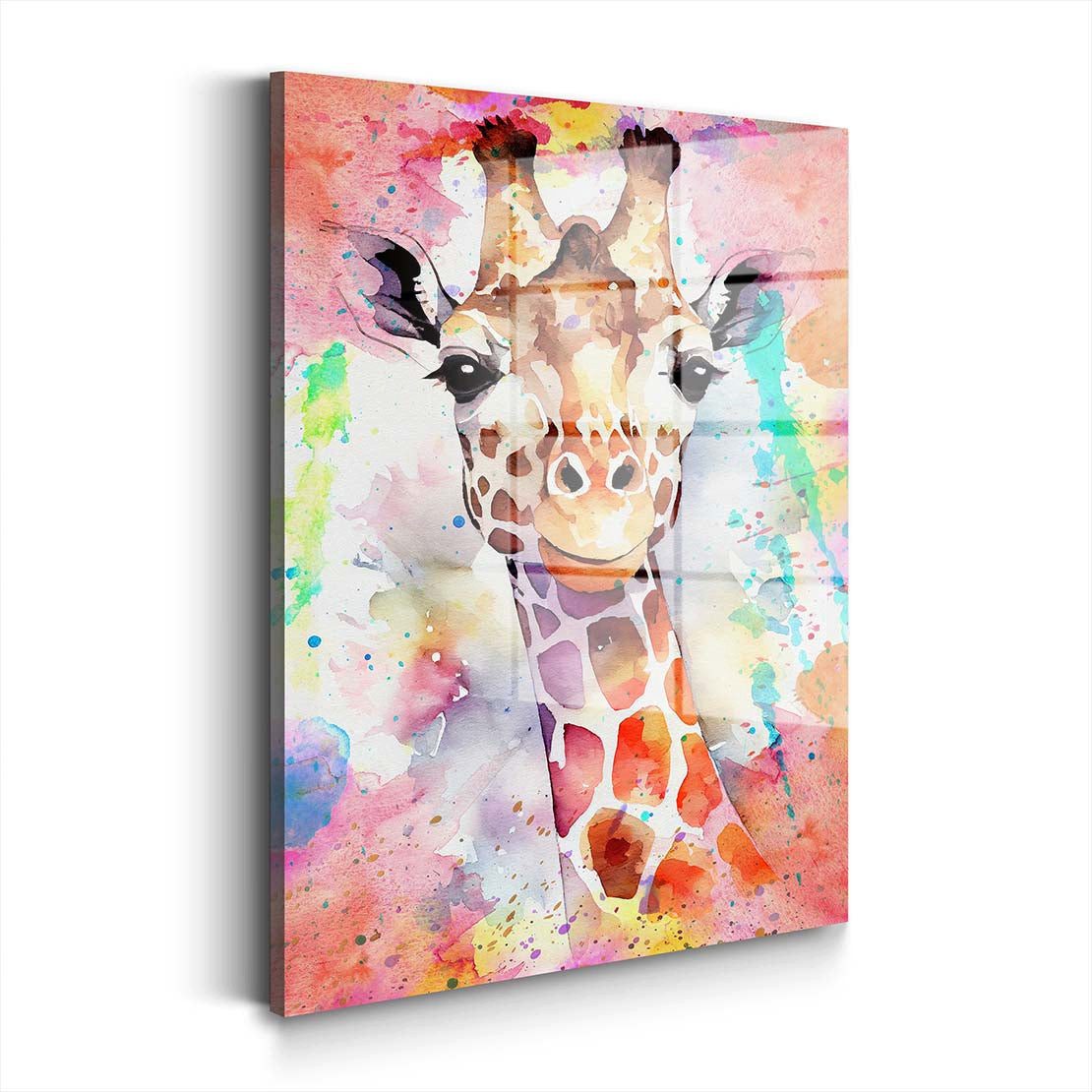 Artedinoi Acrylglasbild Giraffe Pop Art Abstract Acrylglas Wandbild Bild Wanddeko Wohnzimmer X