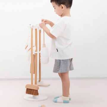 New Classic Toys® Spielzeug-Polizei Einsatzset Besen Wischer Set aus Holz für Kinder Holzspielzeug Rollenspielzeug