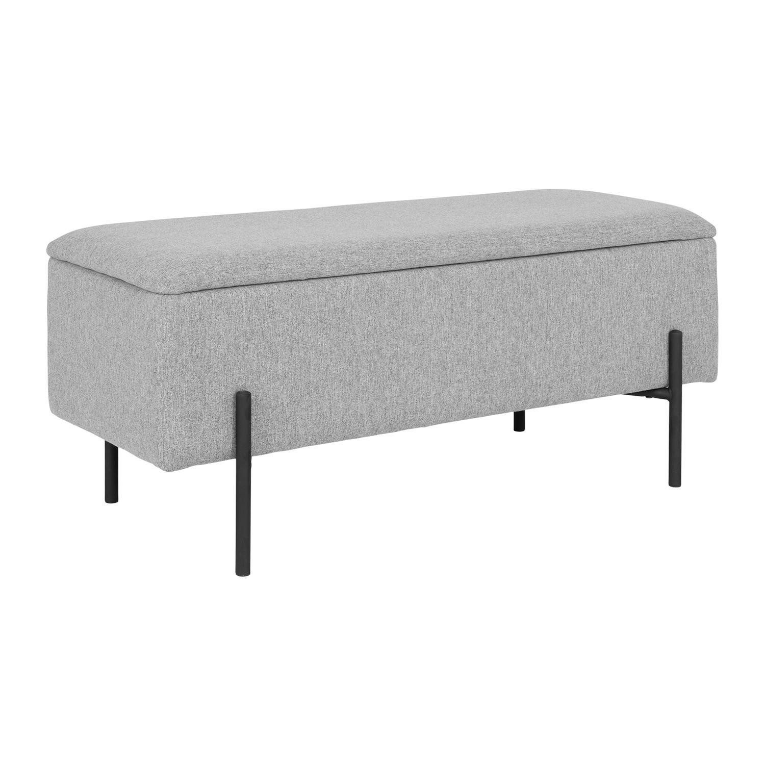 House Nordic Sitzbank WATFORD, Hellgrau, Boucléstoff, mit Stauraum, B 95 x H 43 x T 37 cm