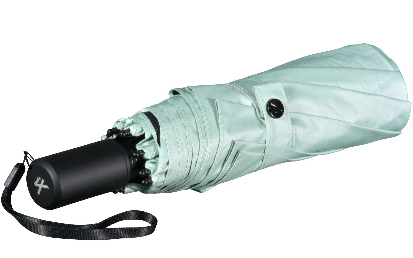 iX-brella Taschenregenschirm Sonnen-Regenschirm mit UPF 50+, UV-Hitze-Schutz, mit Umhängetasche, mit Handöffner, innen schwarz