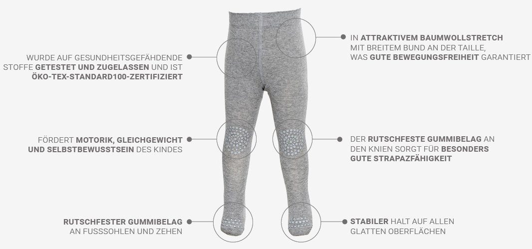 GoBabyGo Strumpfhose Baby Krabbelstrumpfhose - Kinder Strumpfhose mit ABS Noppen