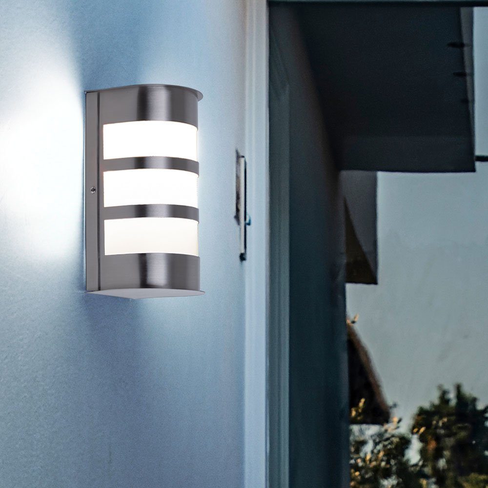 etc-shop Außen-Wandleuchte, Leuchtmittel inklusive, Warmweiß, 7 LED Watt Leuchte Wand Lampe Außen Fassaden- Metall IP44