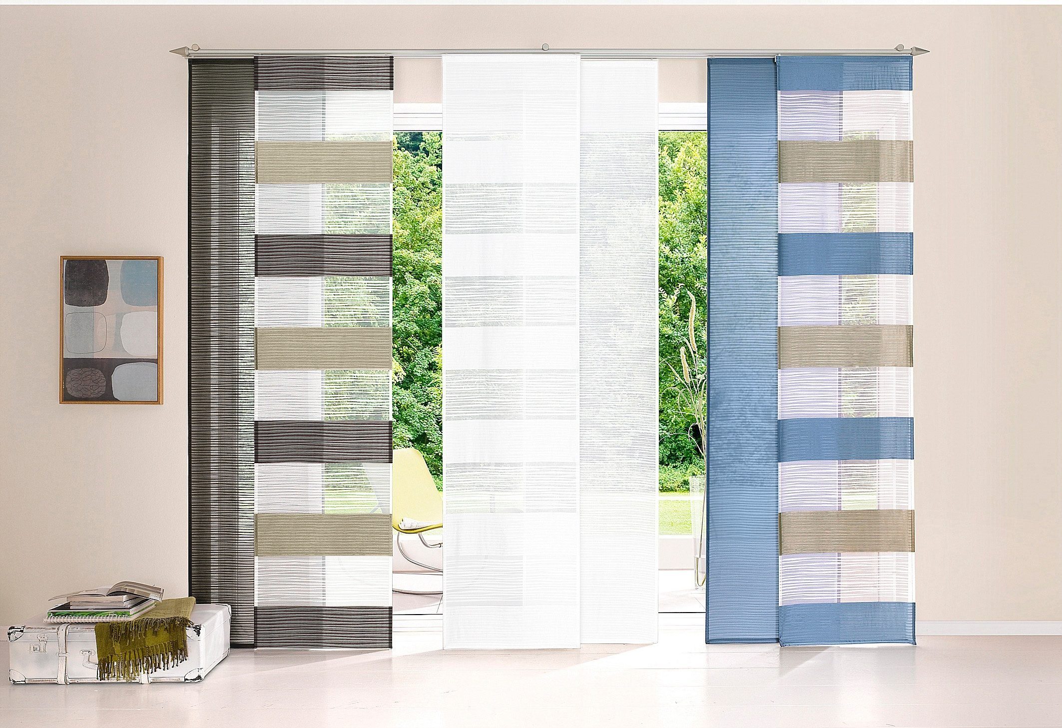 HOME WOHNIDEEN Schiebegardine Sarnia (1 St), Schlaufen, halbtransparent, Vo günstig online kaufen