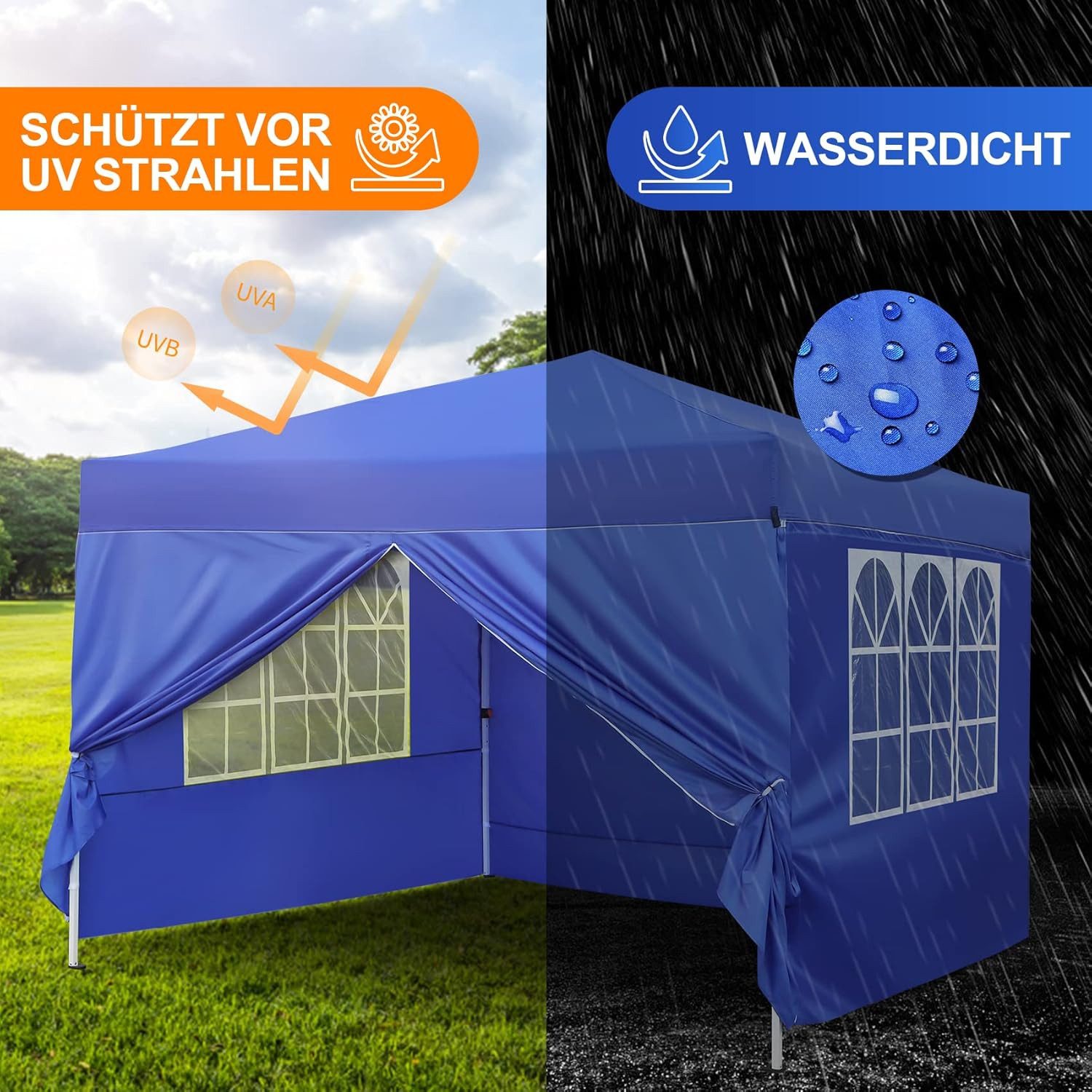 SURFOU Pavillon 3x3m Wasserdicht Stabil Winterfest günstig online kaufen