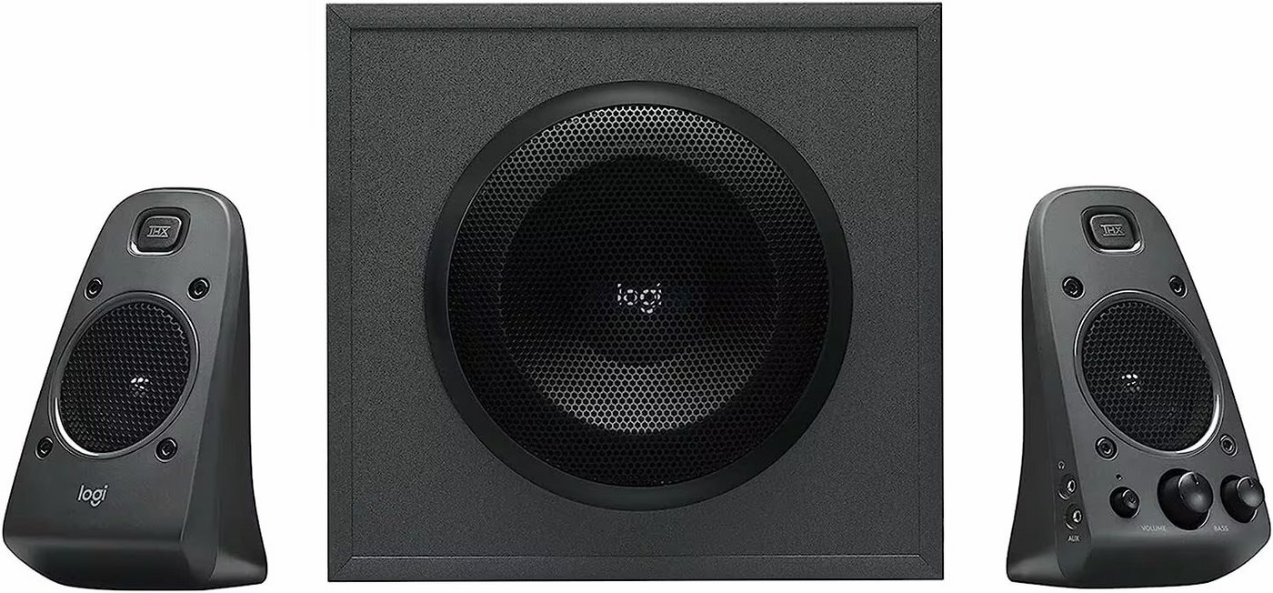Logitech Z625 Lautsprechersystem Soundsystem + Subwoofer TV PC PS4 Blu-Ray PC-Lautsprecher 2.1 (kabelgebunden, 400 W, THX-Zertifizierung für hochwertigen Klang)