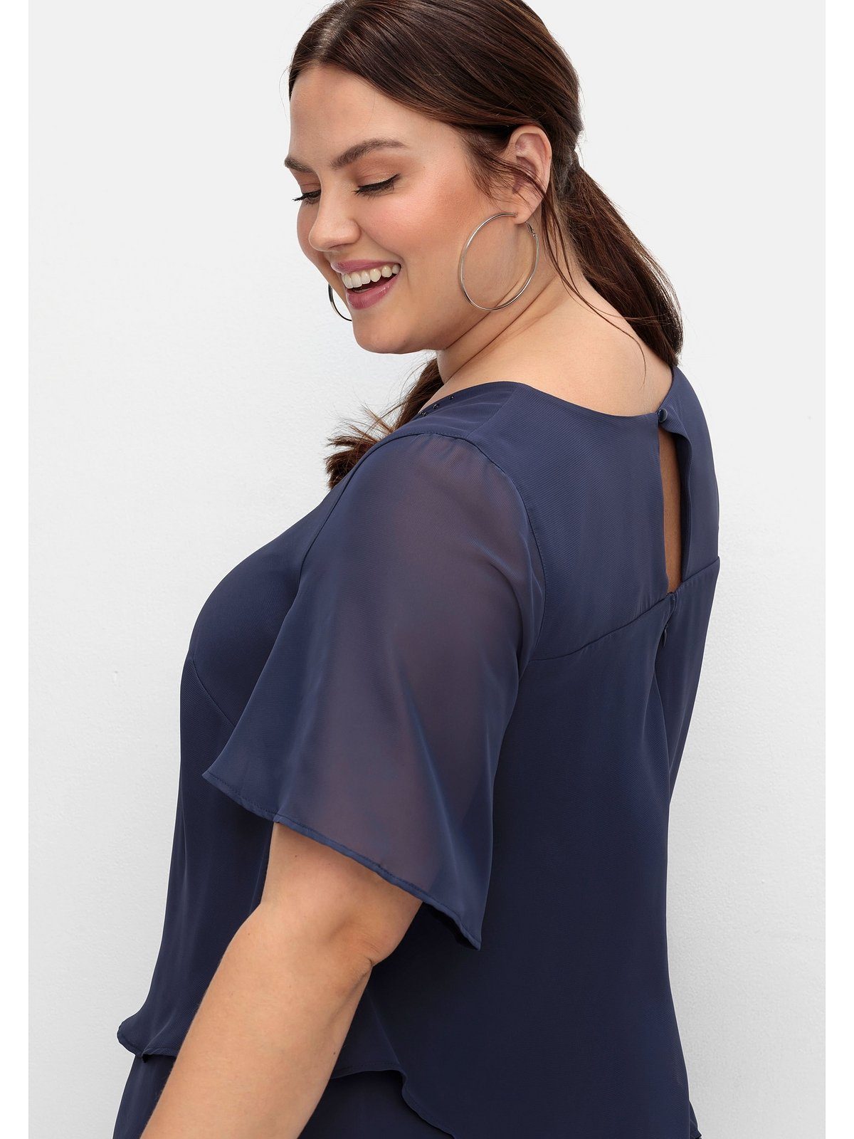 Sheego Jumpsuit Große Größen im Lagenlook, mit weitem Bein