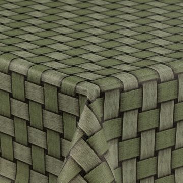 laro Tischdecke Wachstuch-Tischdecken Abwaschbar Grün Raster 3D rechteckig