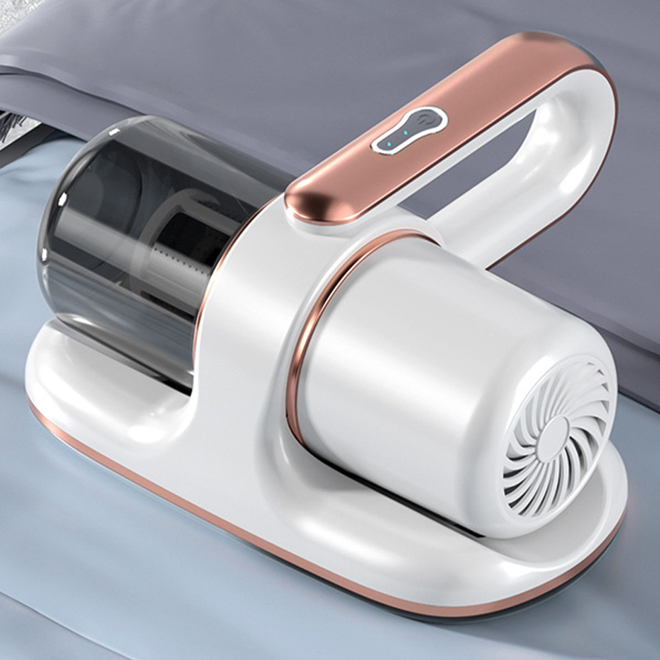 Masbekte Matratzenreinigungsgerät Milben Handstaubsauger, Milbenstaubsauger, Milbensauger, UV-C-Licht, 100,00 W, 10000Pa, entfernt 95% Aller Milben, Geeignet für Matratze Sofa Bett Teppich, Wiederaufladbar, Weiß