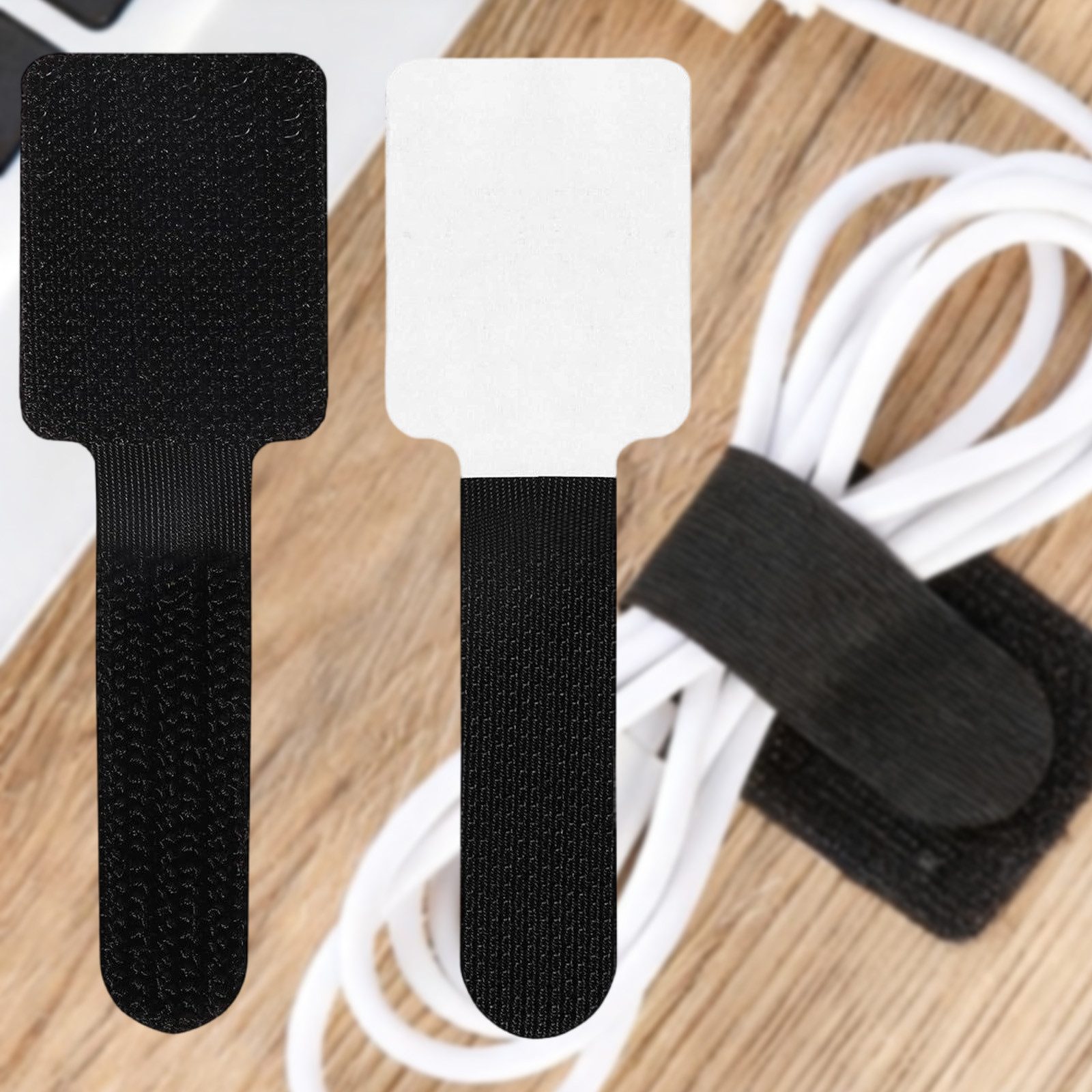 HAUSS SPOLE Kabelzubehör Kabelbinder Klett Klettband Kabel für PC / TV / Multimedia Kabel, (mit 3M Haftung flexible Kabelorganisation, 50-tlg., Klettverschluss-Design wiederverwendbar einfach anzubringen, für Büro Küche Werkstatt oder Heimarbeitsplatz zur Kabelorganisation)