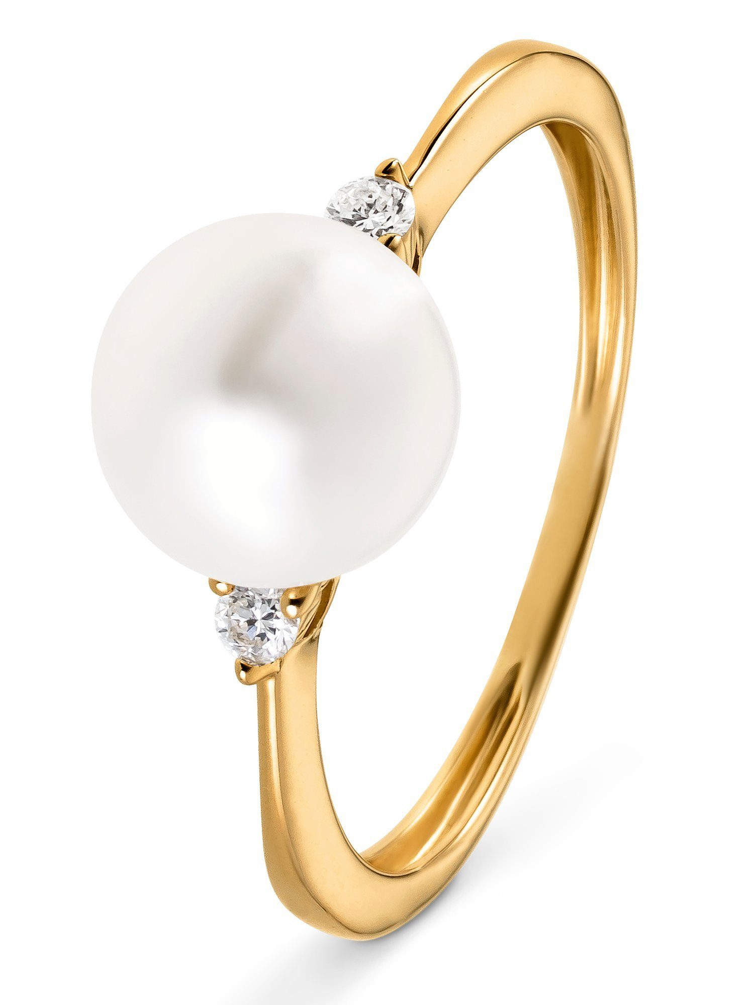 YAMOKO Fingerring YAMOKO Damen-Damenring 585er Gelbgold 1 Akoyaperle