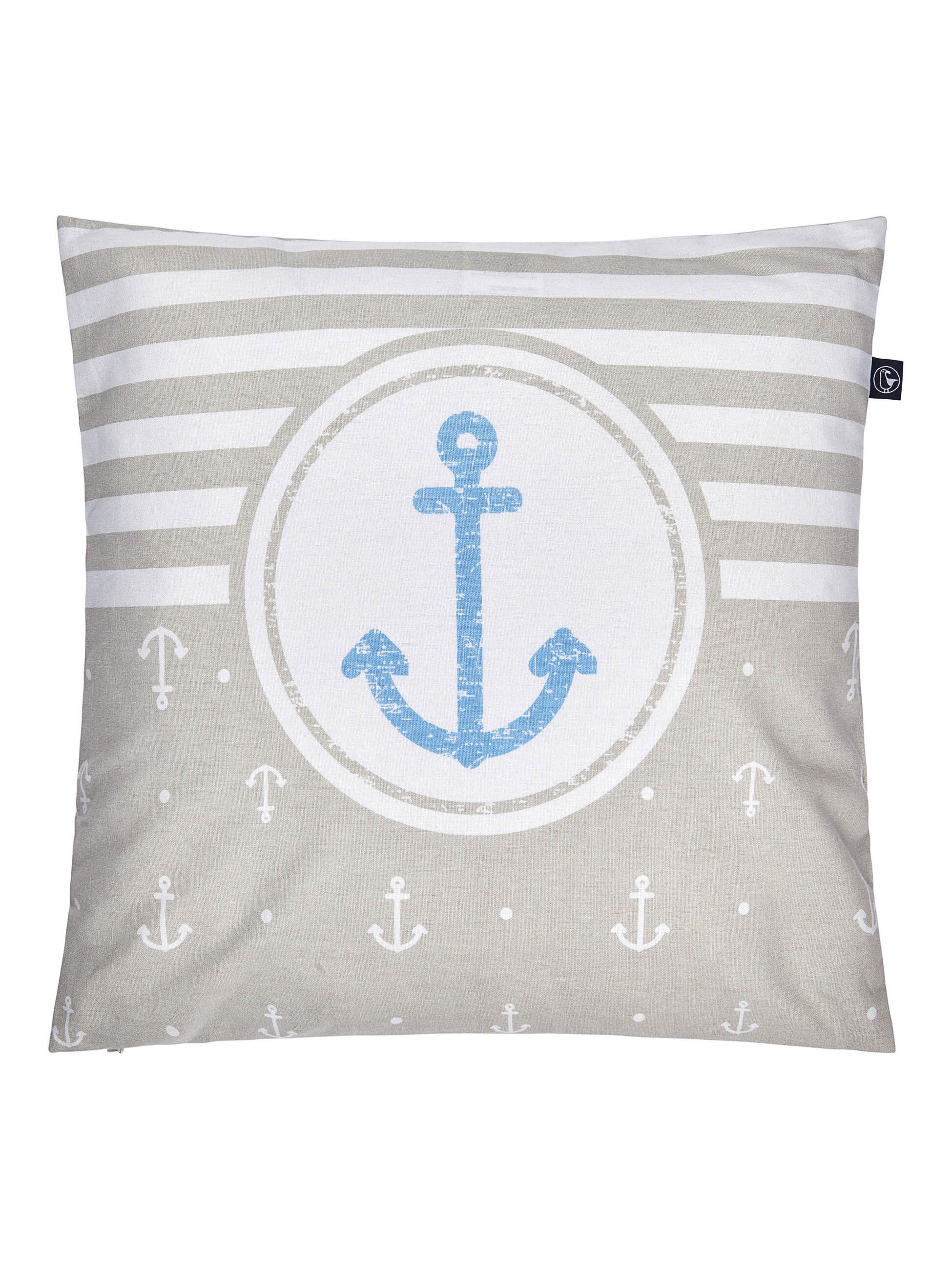 Schietwetter Kissenbezug Sonstiges Kissenbezug "Anker & Streifen" 50x50cm, günstig online kaufen