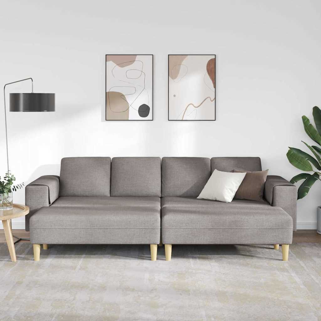 vidaXL Sofa Sofa Set Taupe Stoff, günstig online kaufen