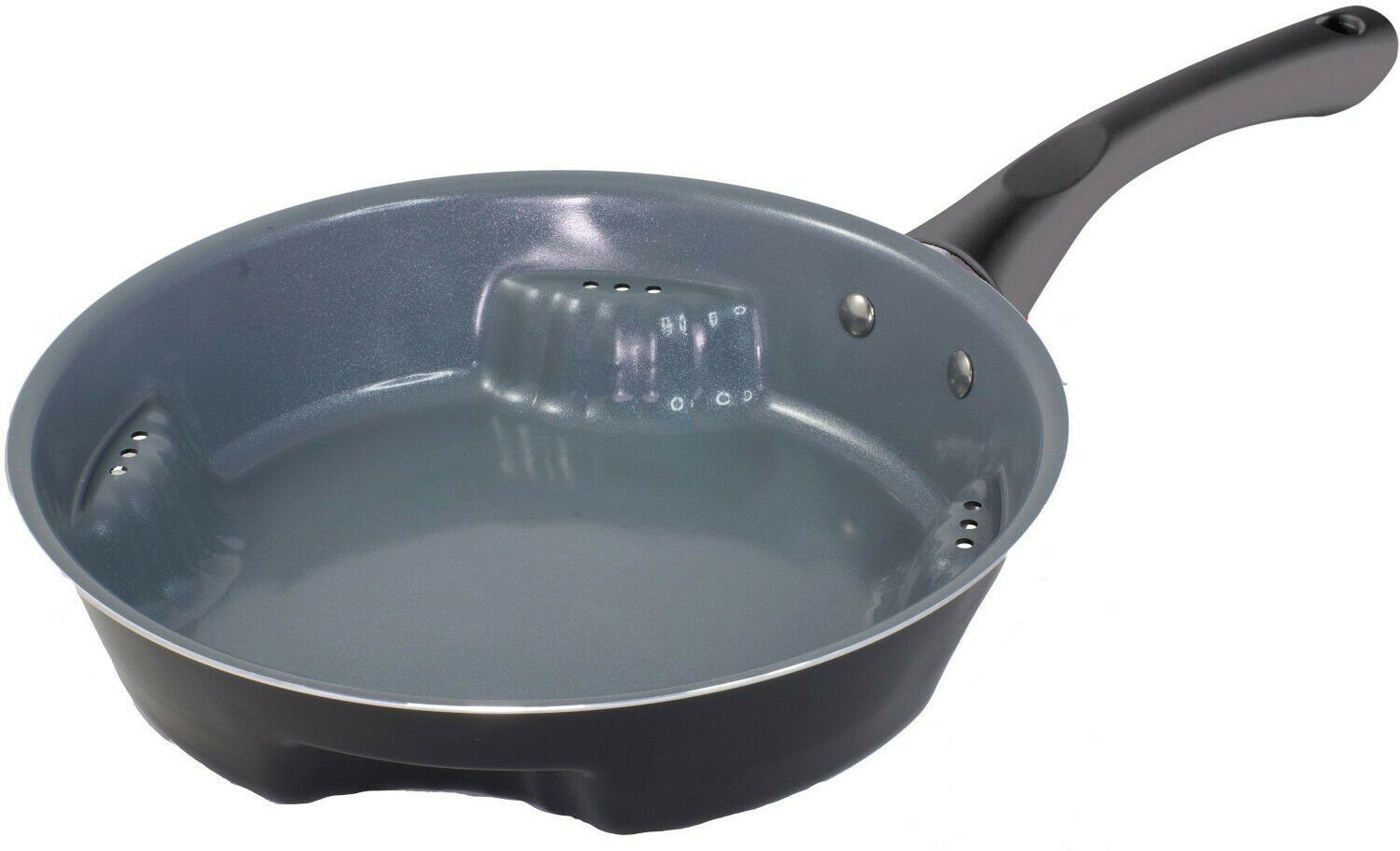 TELESHOP Bratpfanne Bratpfanne Ceraflon Airfry Pan Titan, Edelstahl (Keramik 1tlg 28cm auch Induktion), Fettfreies braten *** BESTER PREIS ***