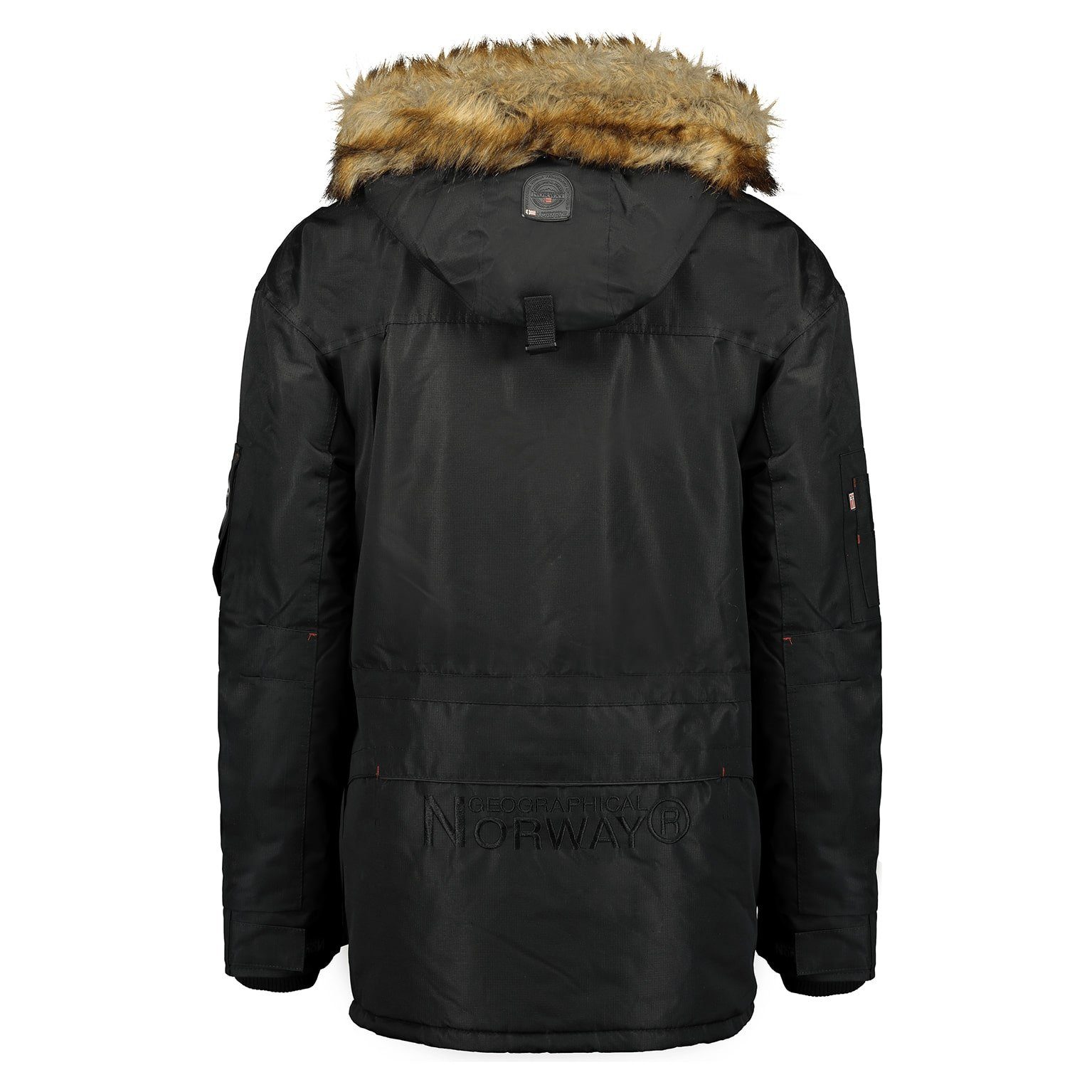 Kapuze Kunstfellbesatz Norway Innenfleece, Schwarz abnehmbarer Geographical Winterjacke mit