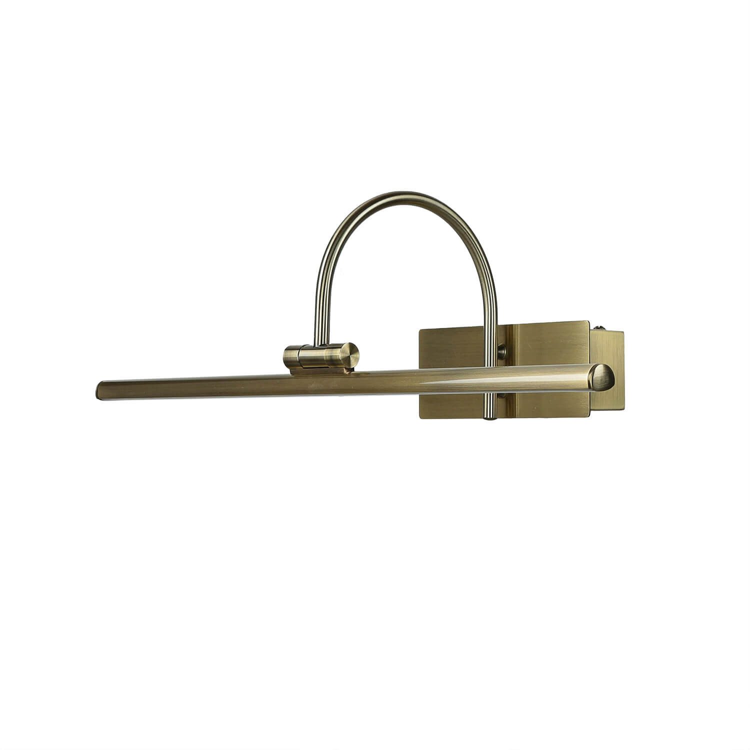 Licht-Erlebnisse Bilderleuchte GWENDI, LED fest integriert, Warmweiß, LED Wandlampe in Messing Antik Aluminium 3000K Jugendstil Bad