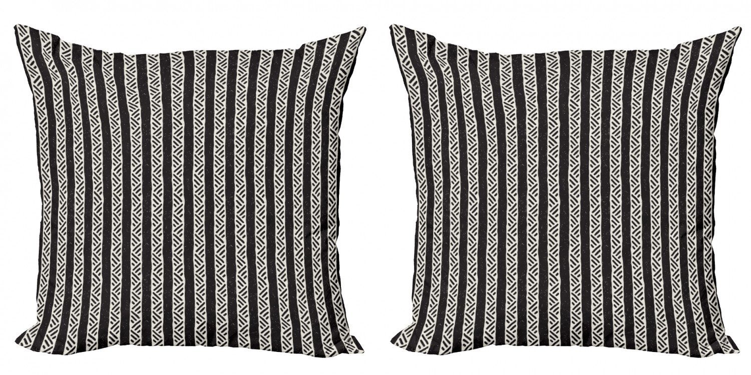 Abstrakte Kissenbezüge Style Streifen Accent Modern Tribal Linien Digitaldruck, Abakuhaus (2 Stück), Doppelseitiger