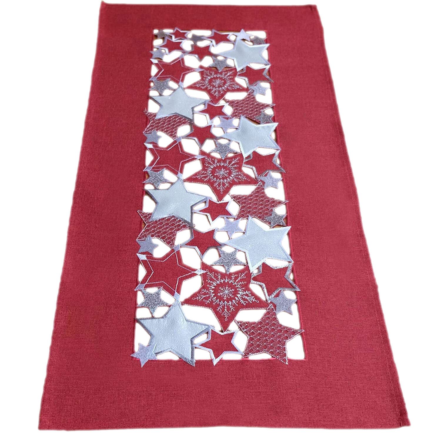 texpot Tischdecke Stickerei Sterne Weihnachten Advent (1-tlg) günstig online kaufen