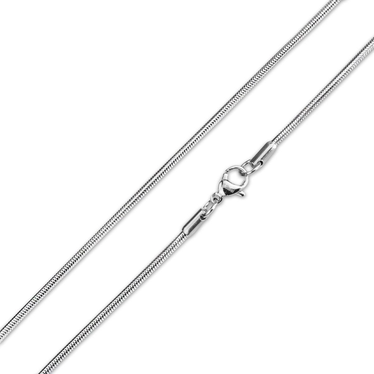 König Design Kette ohne Anhänger, Schlangenkette Edelstahlkette Halskette Damenkette - 2 mm