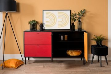 Finori Sideboard Sideboard Lucca, mit Schubkästen, schwarz / multicolor