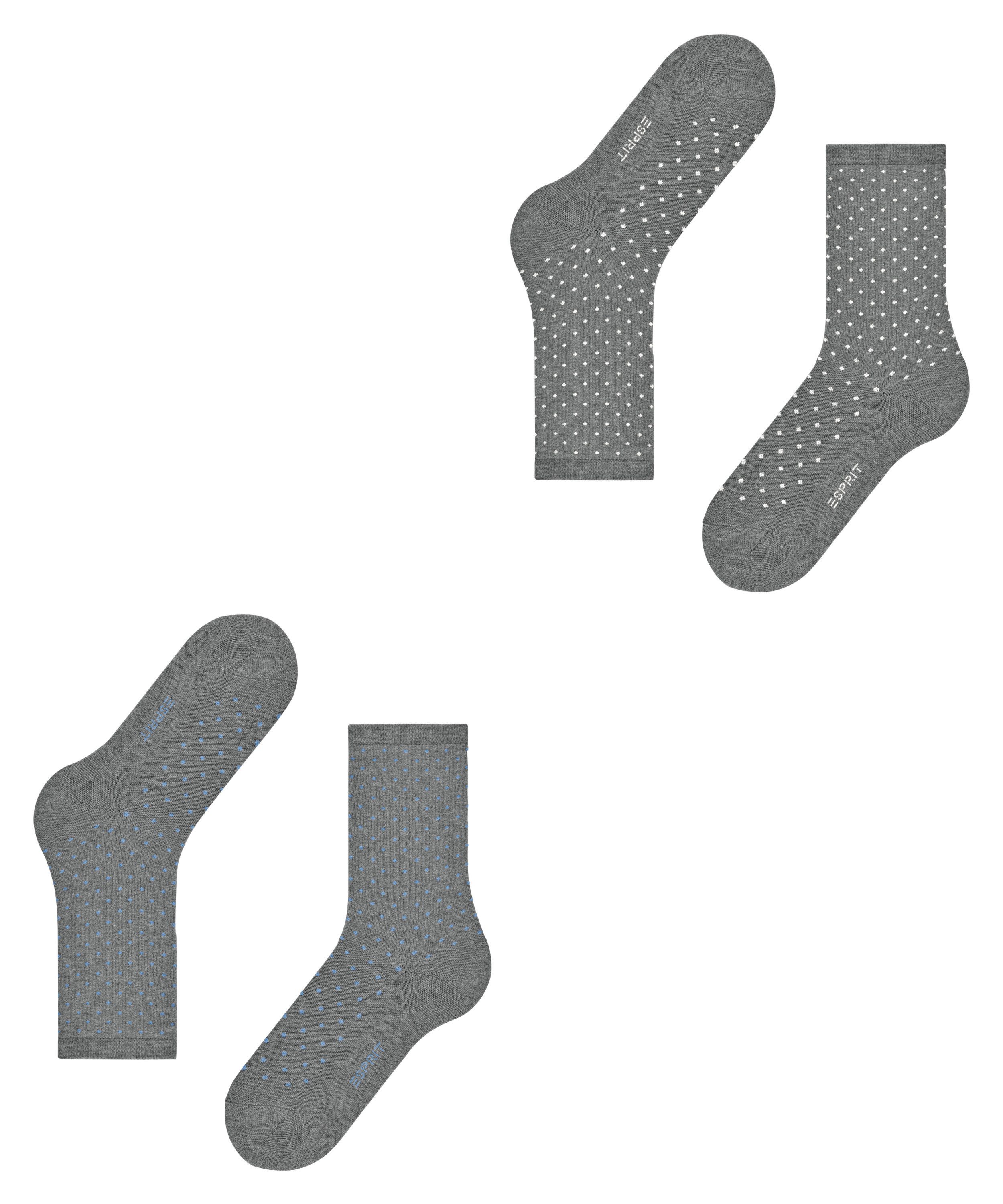 Esprit Socken Fine Dot (2 Paar) mit Punkten, schmales Bündchen, Baumwoll-Mix