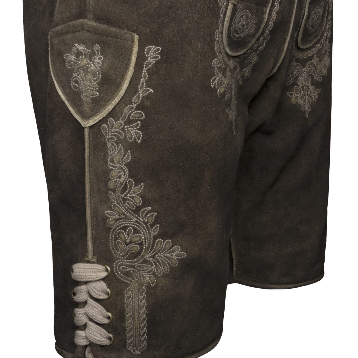 Krüger Trachtenlederhose Olias Herren (1-tlg) Trachtenlederhose, Trachtenhose, Bayerische Lederhose, Oktoberfest