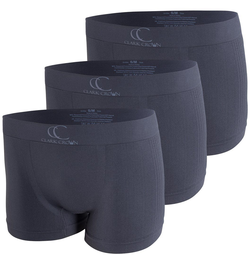 Clark Crown® Boxershorts Seamless (3-St) weiche Microfaser-Qualität