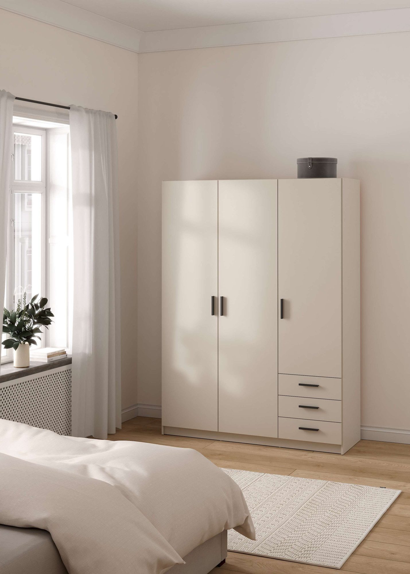 Home affaire Kleiderschrank Sprint, viel Stauraum, robuste Qualität, 3 Breiten 98, 147, 195 cm Breite 98,5/147 oder 195,5 cm, je mit Einlegeböden und Kleiderstange