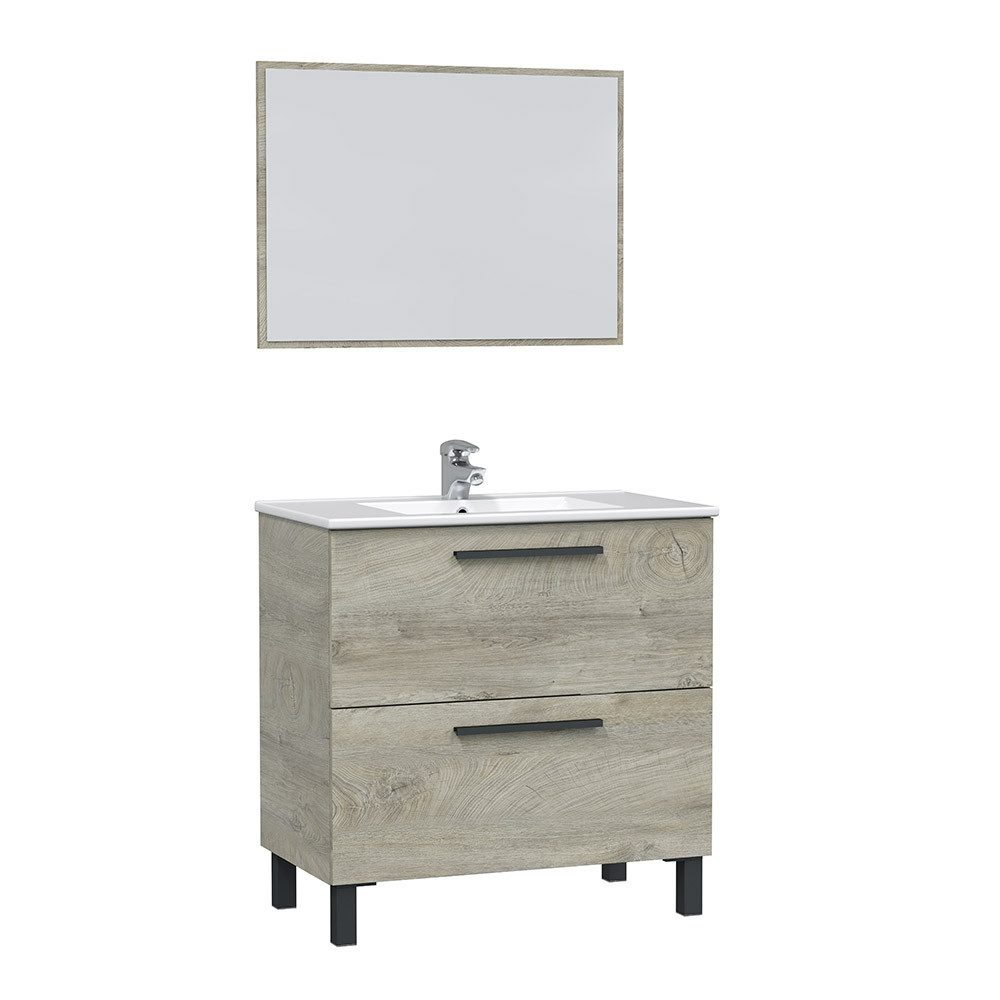 freiraum Waschbeckenunterschrank ATHENA in Alaska-Eiche - 80x80x45 (BxHxT)