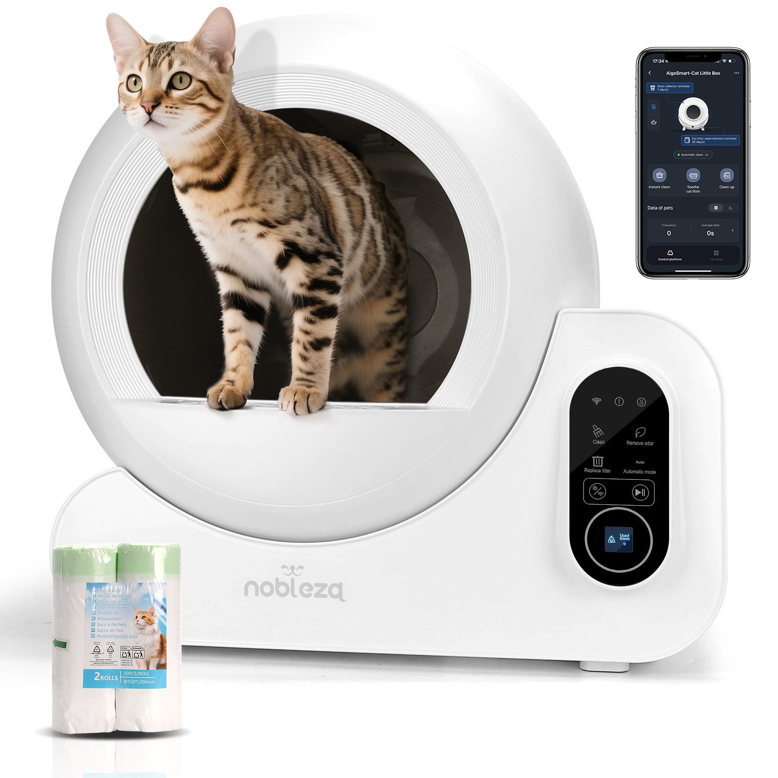 Katzentoilette Katzentoilette Selbstreinigende, 70L Katzentoilette Katzenklo
