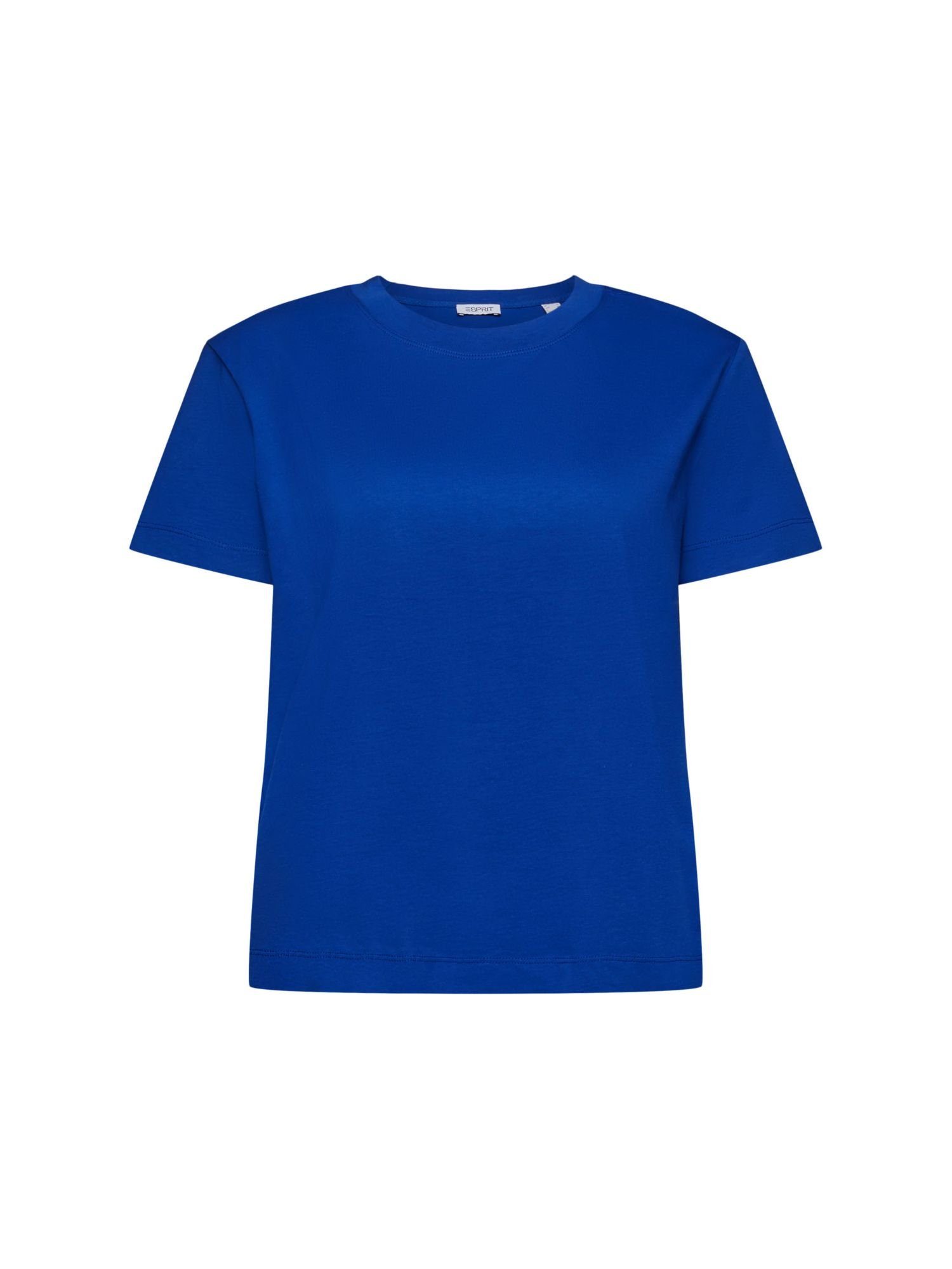 Esprit T-Shirt Baumwoll-T-Shirt mit Rundhalsausschnitt (1-tlg) BRIGHT BLUE