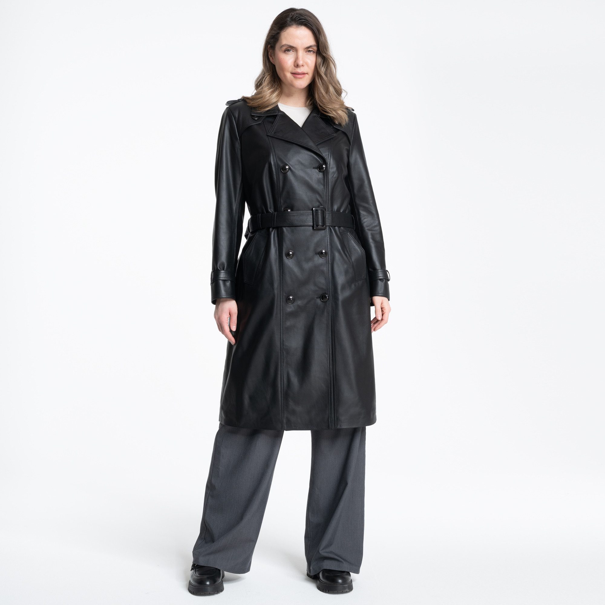 Mouflon Ledermantel Celina „Hochwertiger, softiger Leder-Trenchcoat“ günstig online kaufen