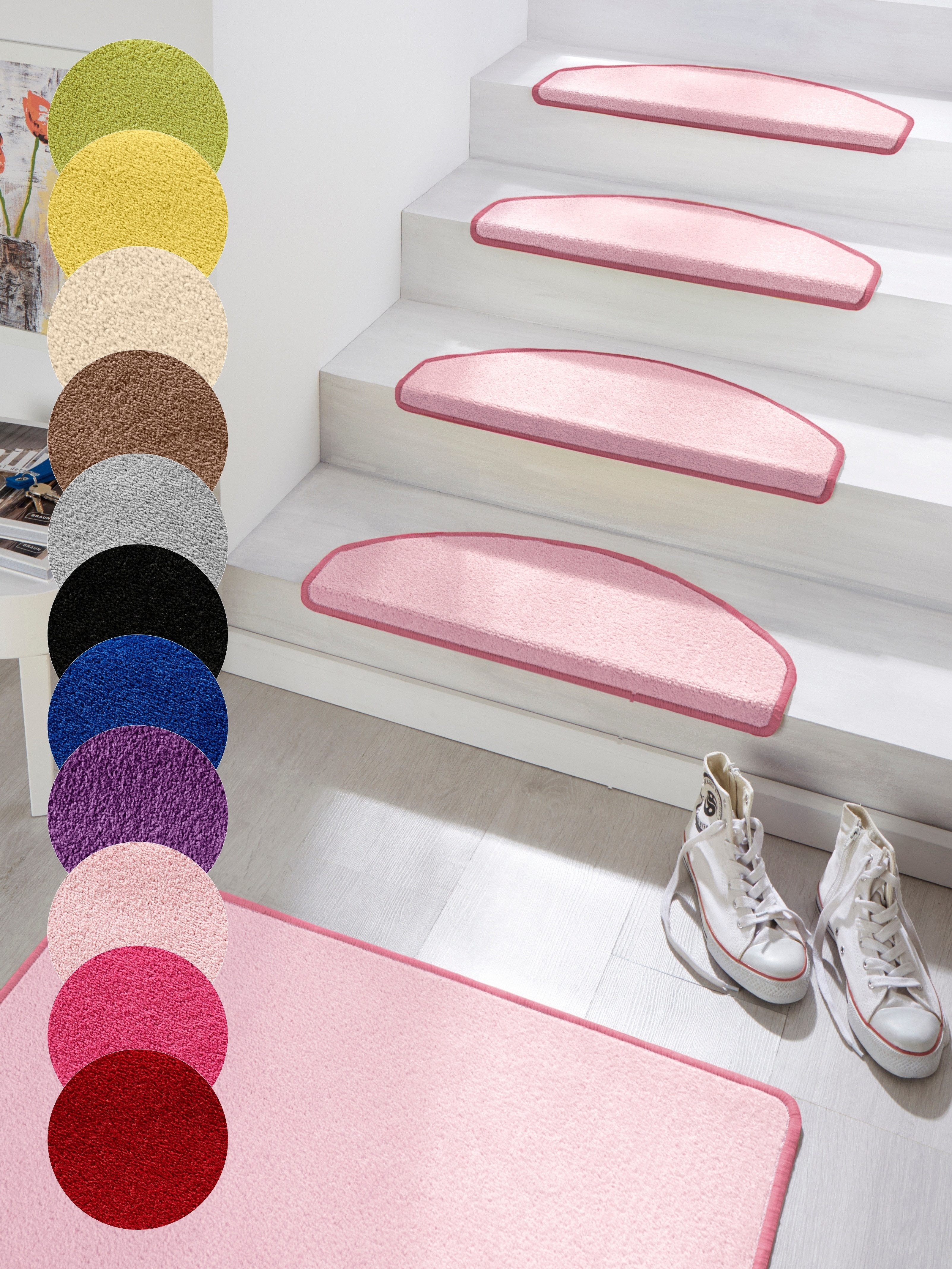 HANSE Home Stufenmatte Fancy, halbrund, Höhe: 7 mm, 15 Stück, Treppenmatten günstig online kaufen