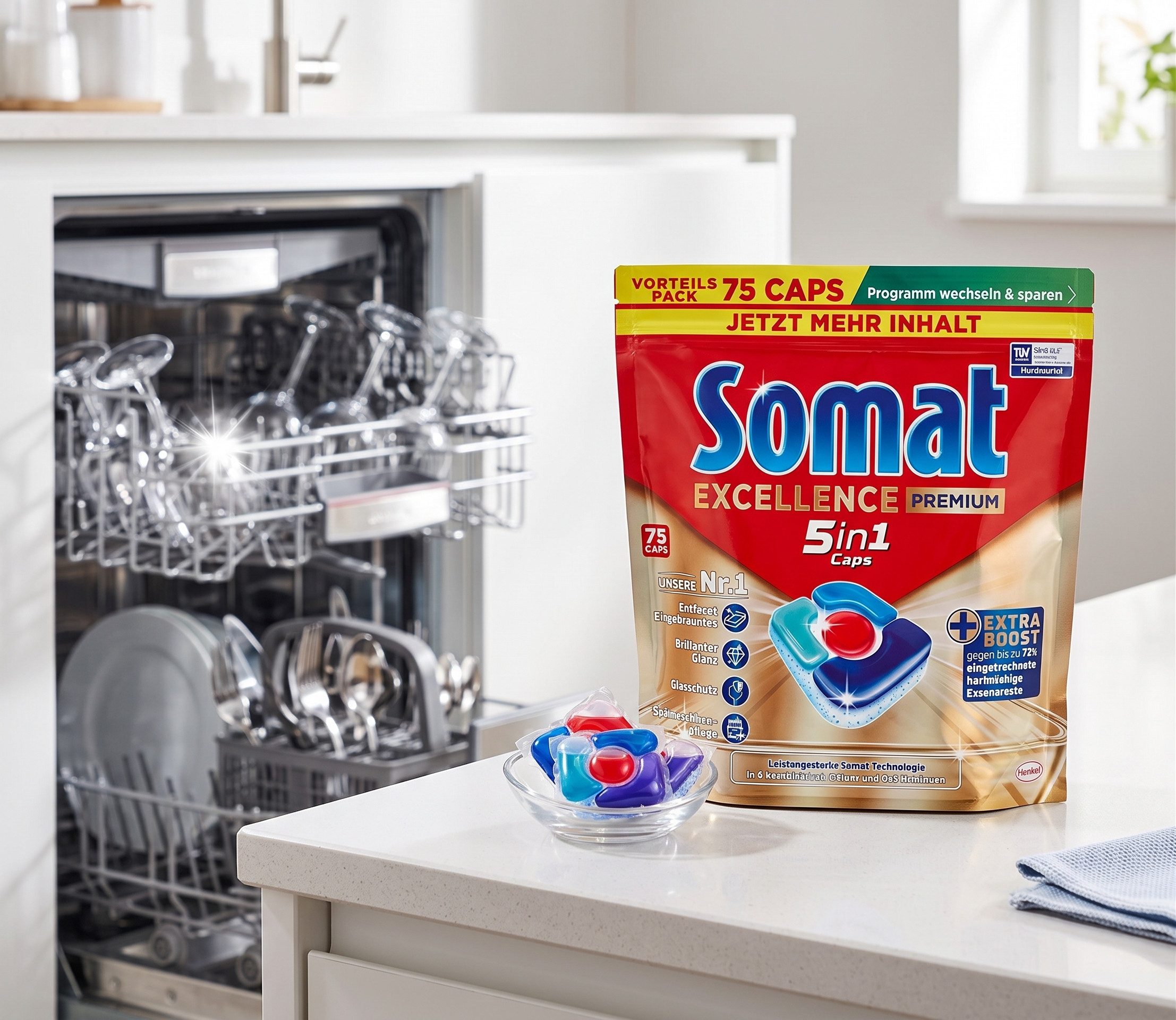 Somat Somat Spülmaschinen-Caps Excellence Premium 5in1, 75 St Spülmaschinenreiniger