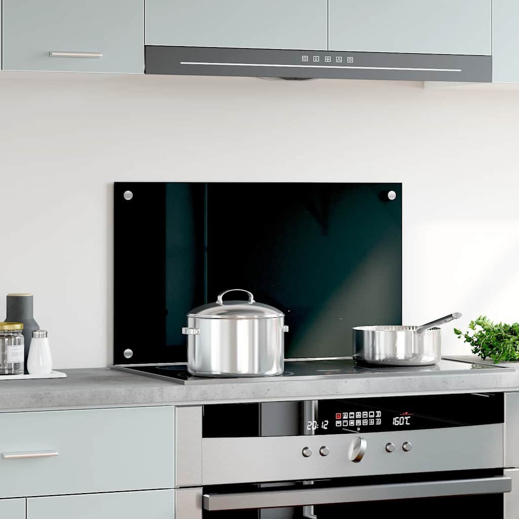 vidaXL Küchenrückwand Küchenrückwand Schwarz 70x40 cm Hartglas, (1-tlg) – Bild 3 von 5