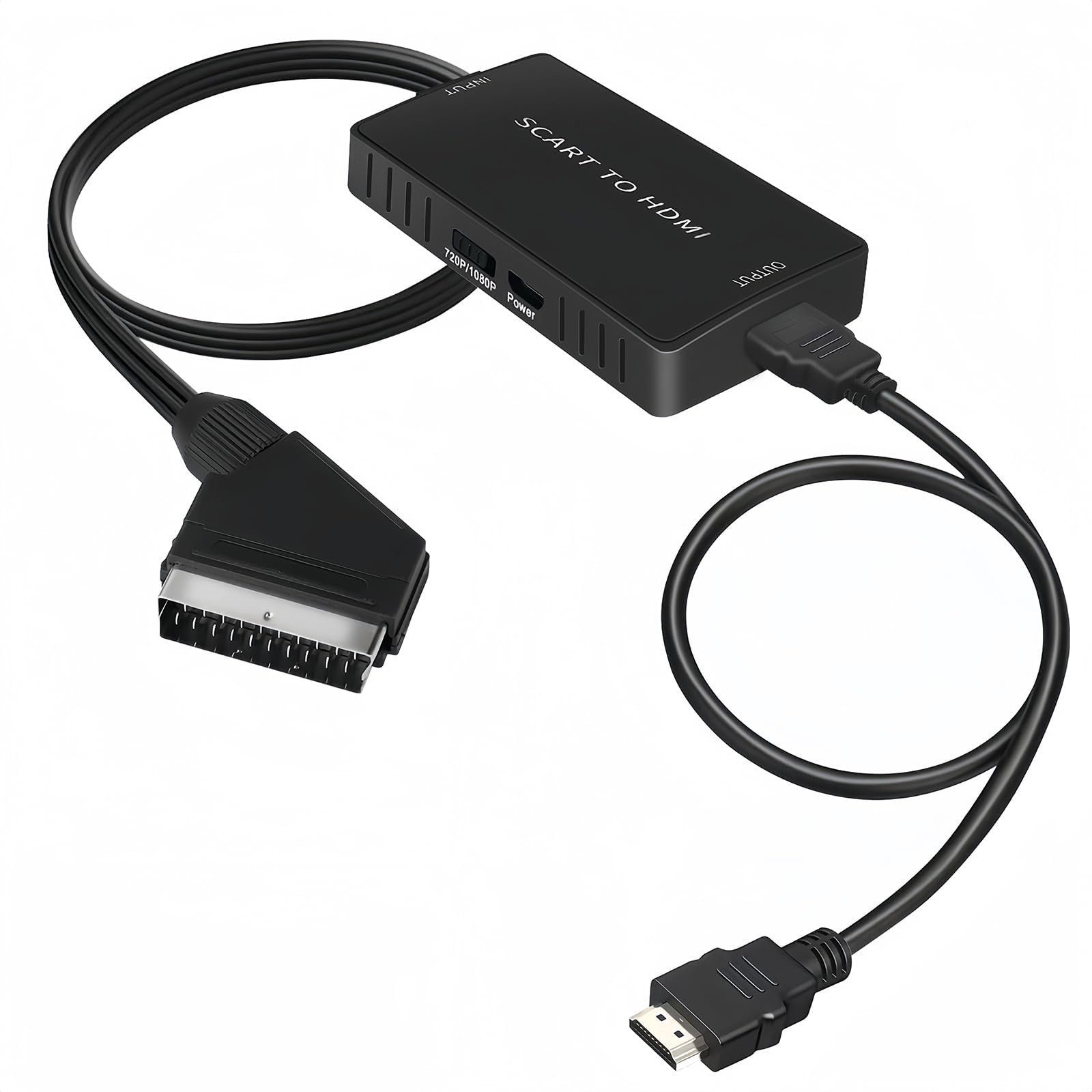 Bundviel SCART zu HDMI Adapter HD 1080P Video Audio Wandler mit HDMI Kabel HDMI-Adapter