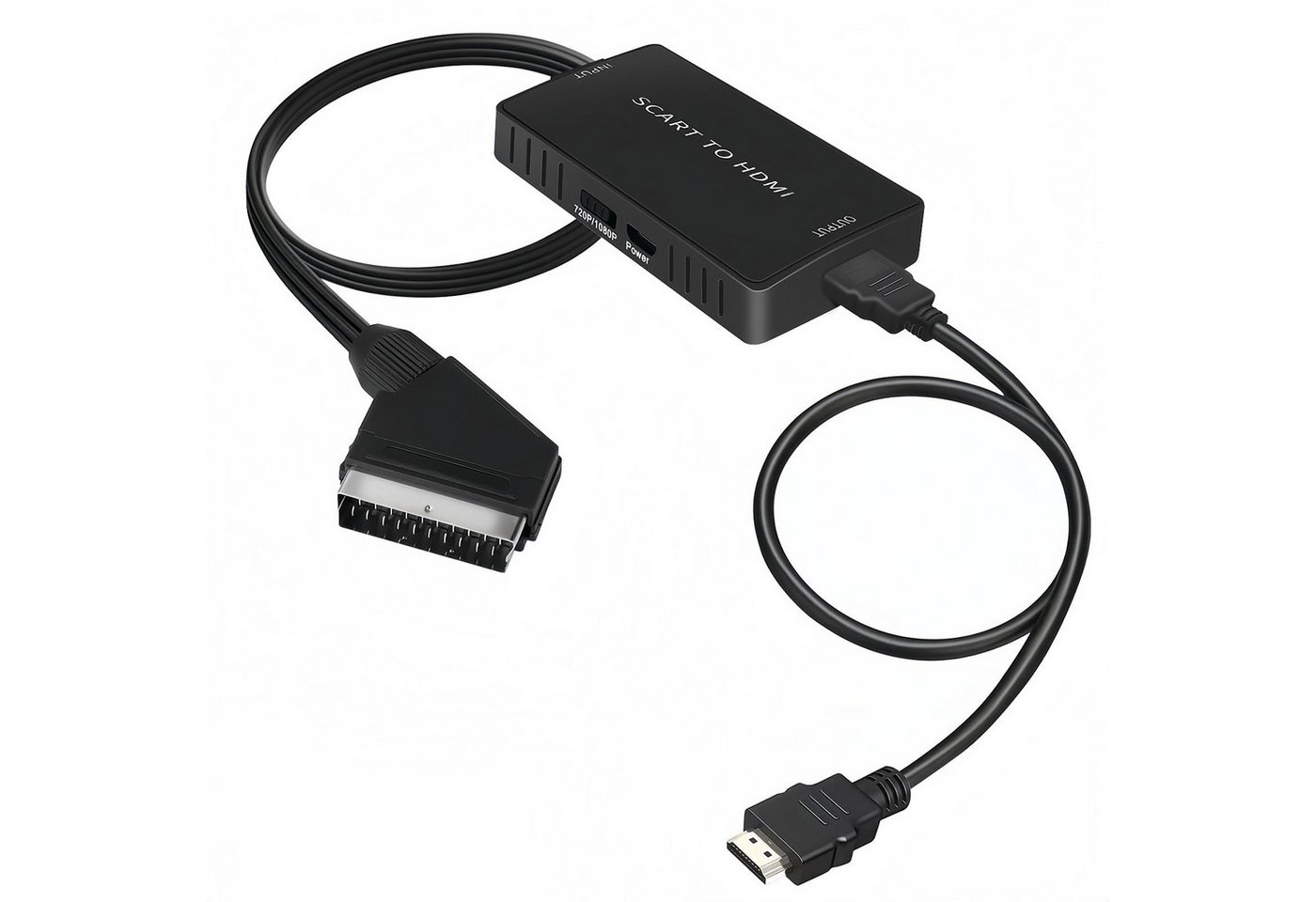 Bundviel SCART zu HDMI Adapter HD 1080P Video Audio Wandler mit HDMI Kabel HDMI-Adapter
