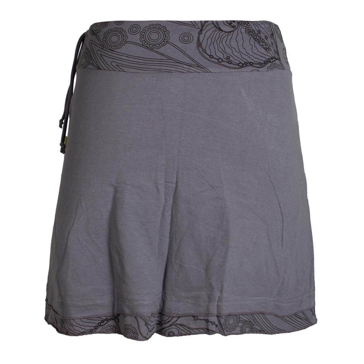 Vishes Minirock Lagenlook Rock Bedruckter Breiter Bund mit Taschen Cacheur, Hippie, Goa, Elfen, Boho Style