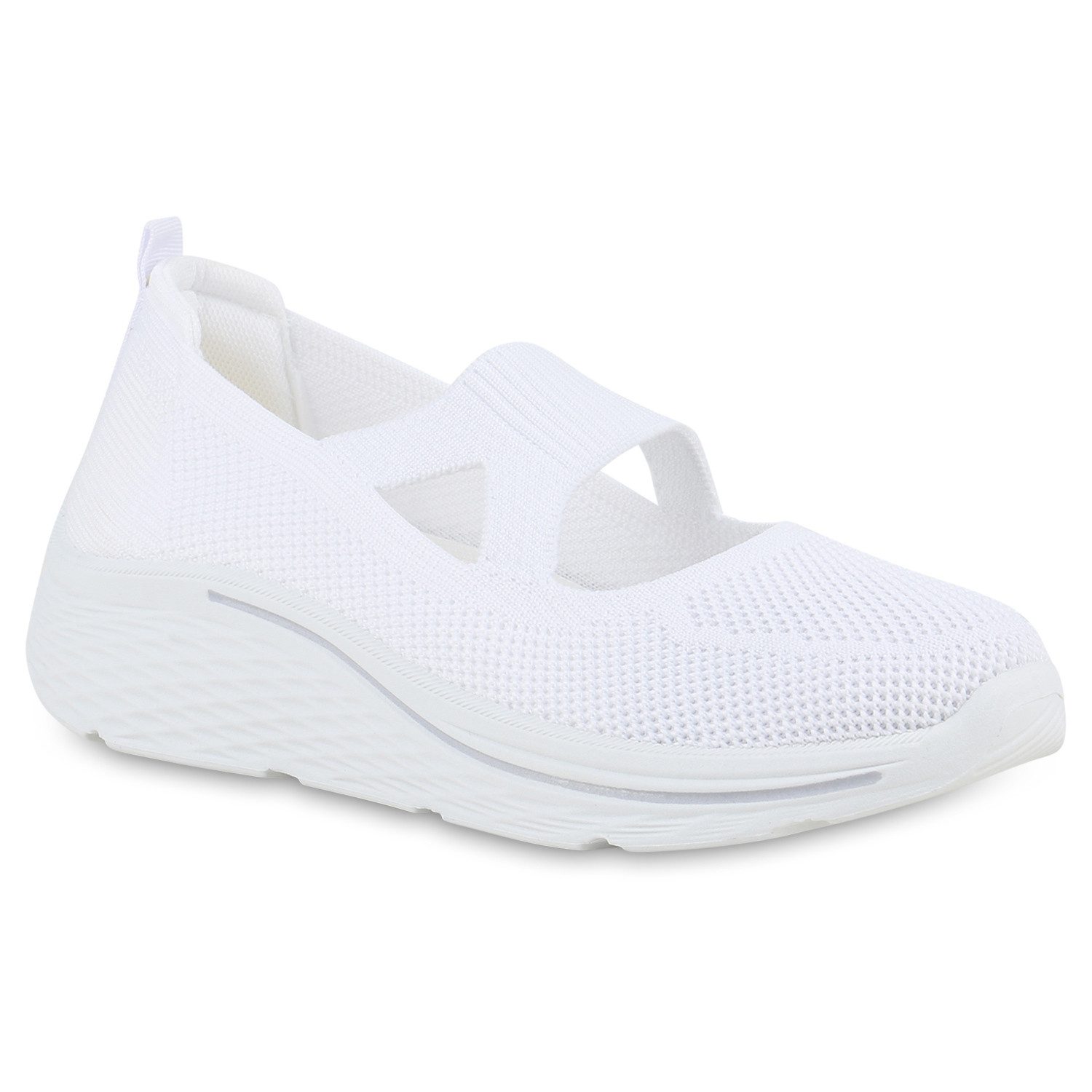 VAN HILL 21718841 BK258 Damen Sportschuhe White 41 Slip-On Sneaker Damen Slip Ons Sportschuhe Sportliche Strick Profil-Sohle