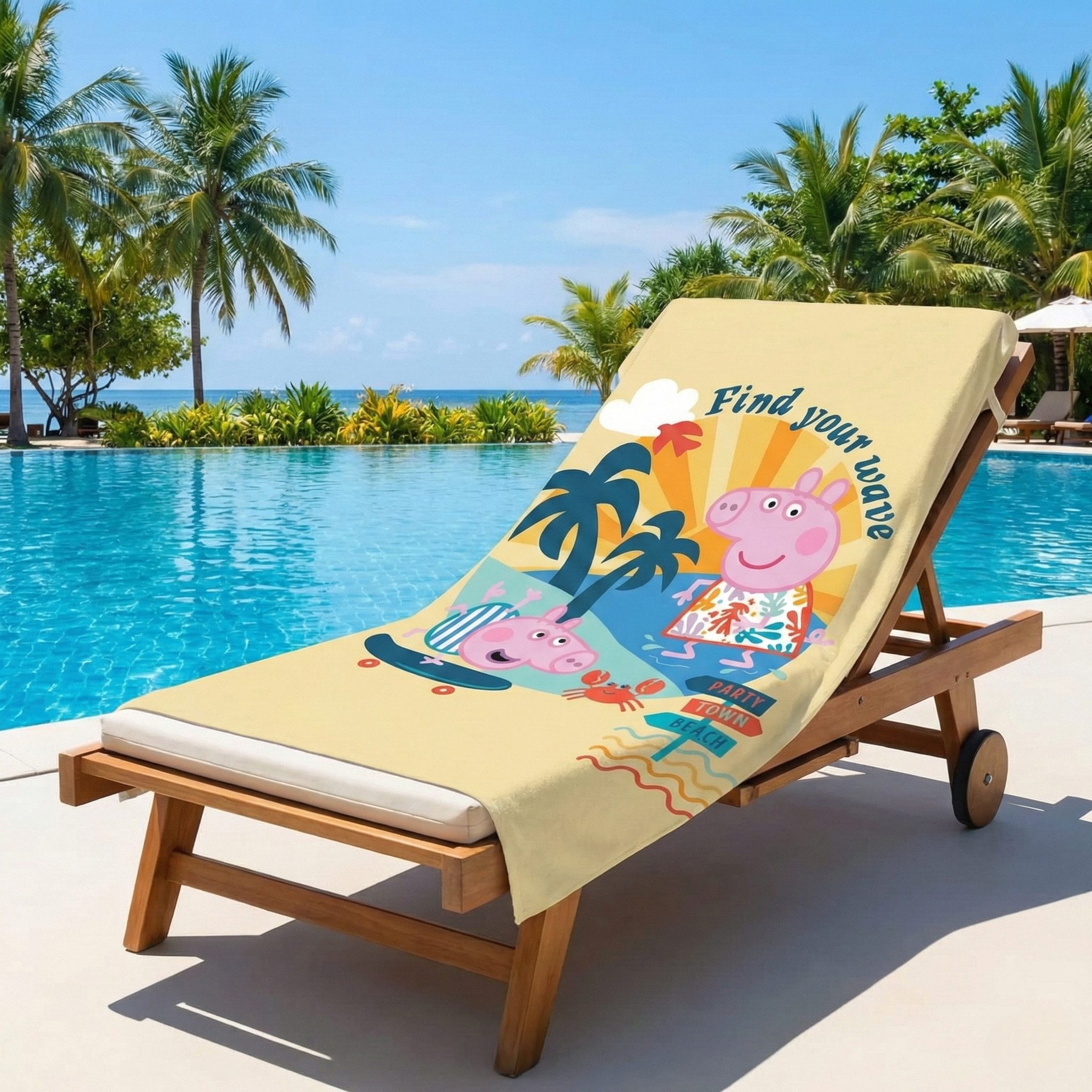 Peppa Pig Strandtuch Peppa Wutz Pig George Kinder Mikrofaser Strandtuch Badetuch XL 70x140