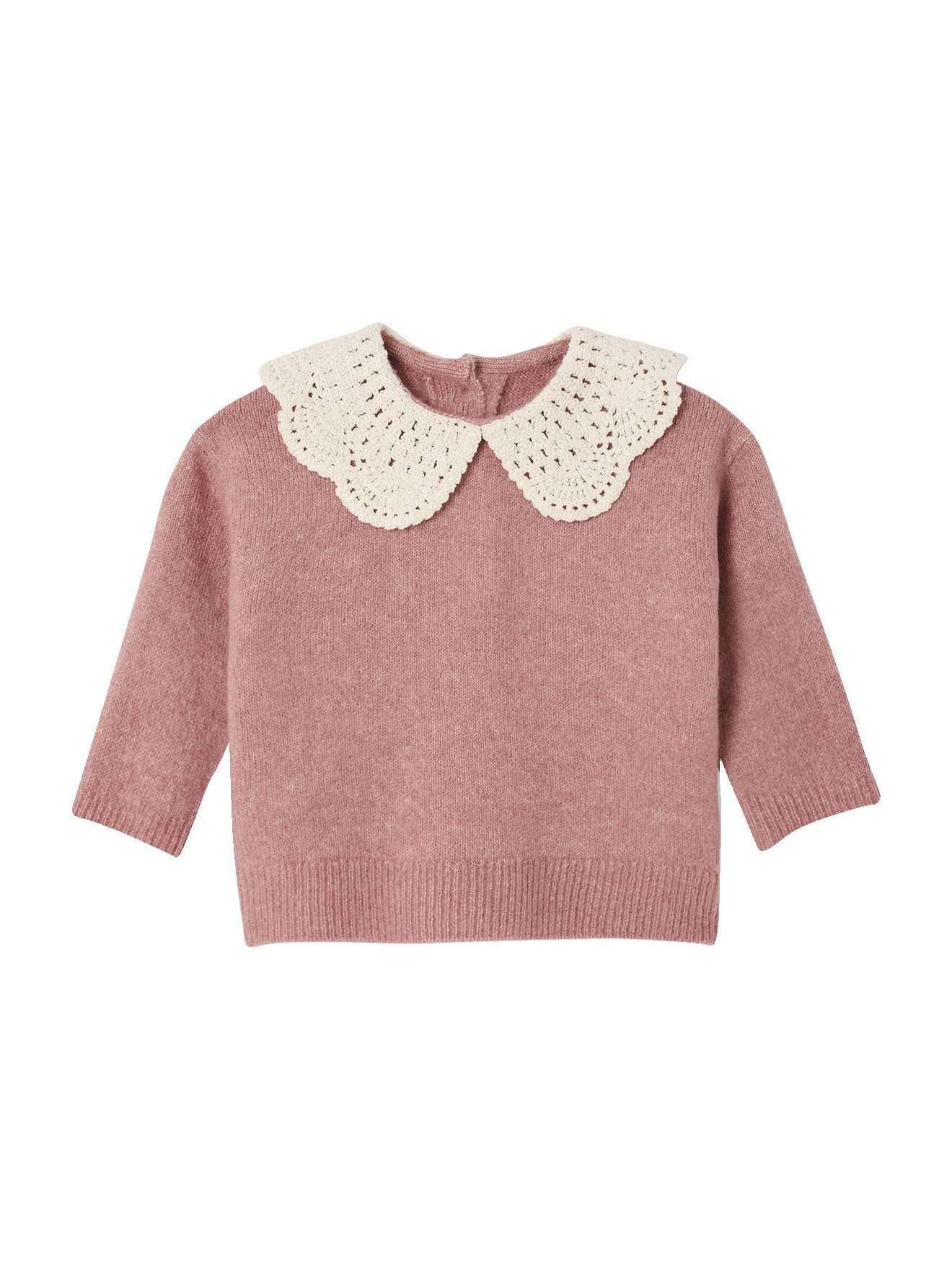 vertbaudet Pullunder Baby Pullover aus Strick mit Häkelkragen